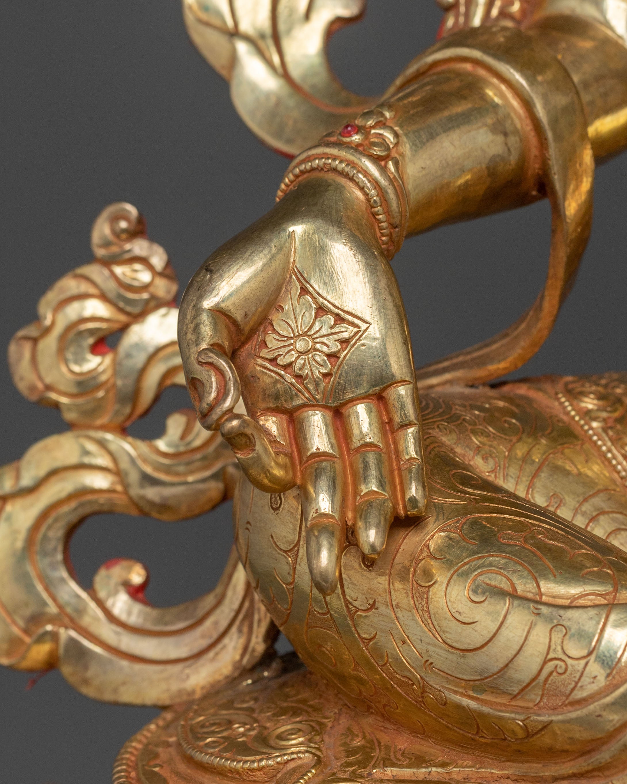 Twenty One Tara Sculpture | 24K Gold Gilded & Gemstone Inlaid