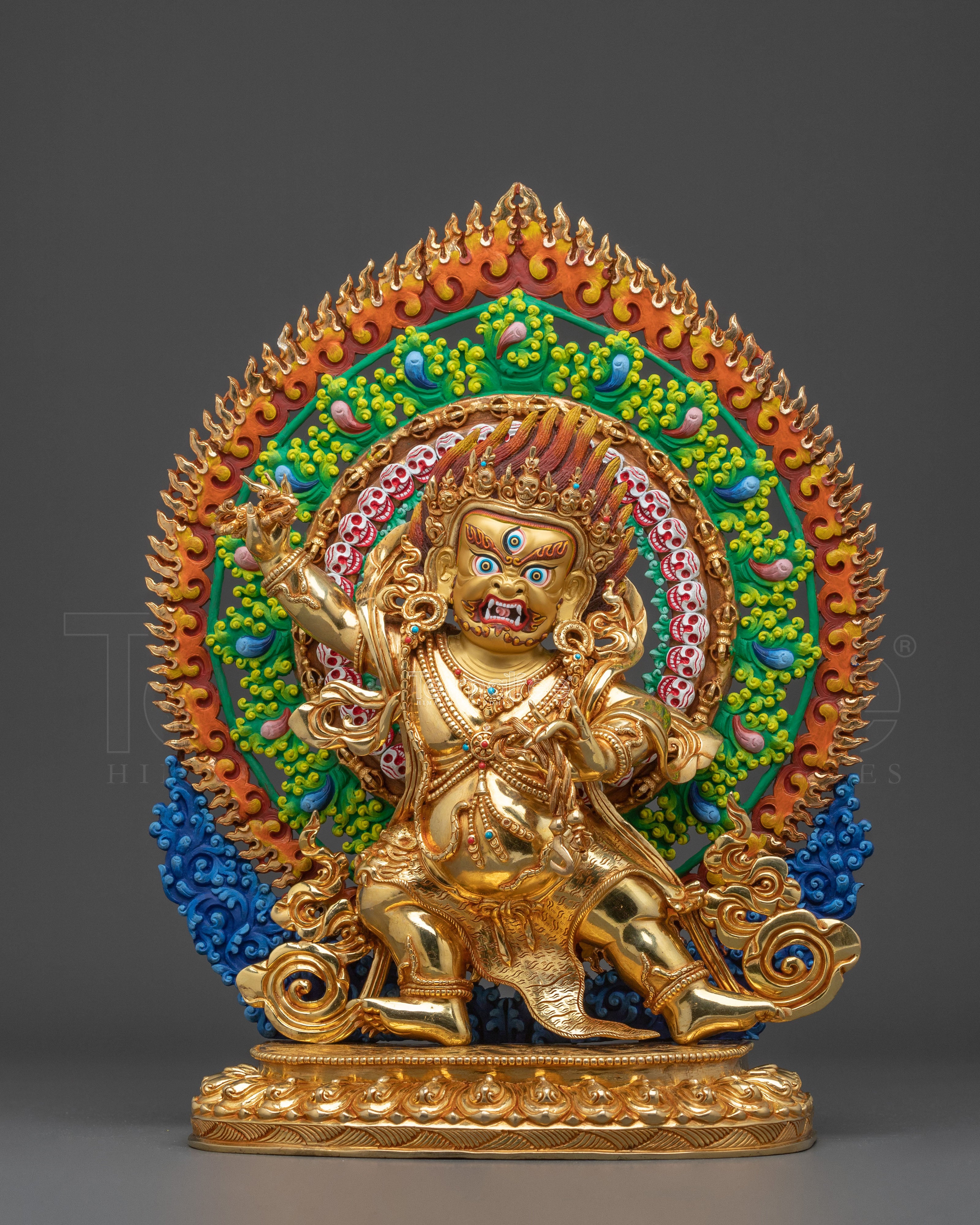 Sacred Statue of Vajrapani Statue: 24K Gold Gilded