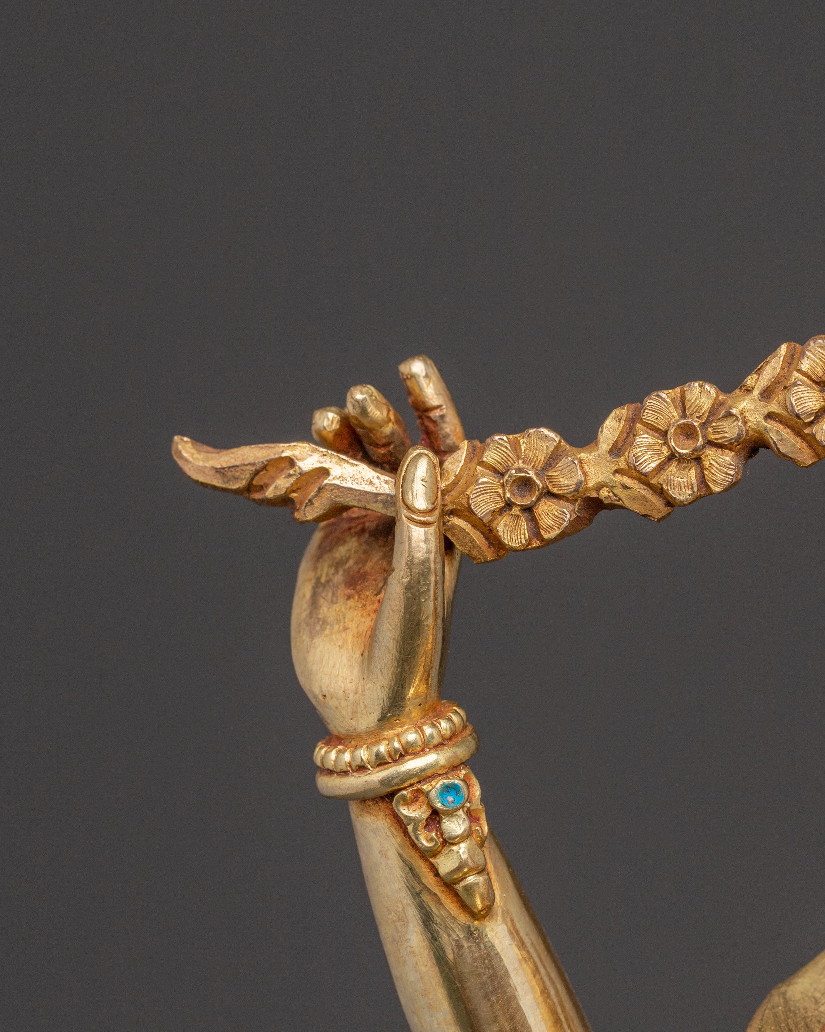 Golden Kurukulla Handmade Statue | Tibetan Buddhist Figurine