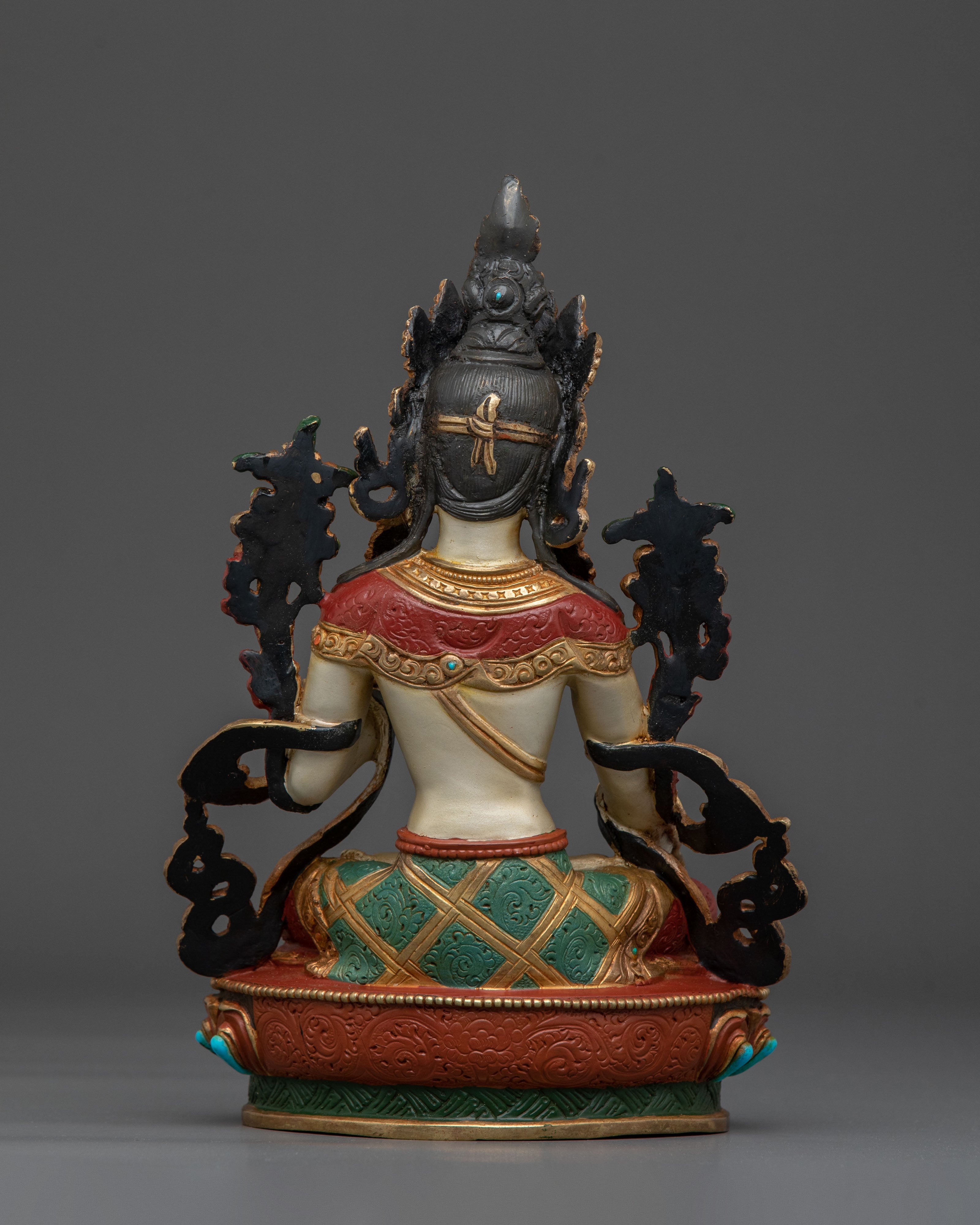 Traditional Tibetan White Tara Statue | Spiritual Home & Shrine Decor