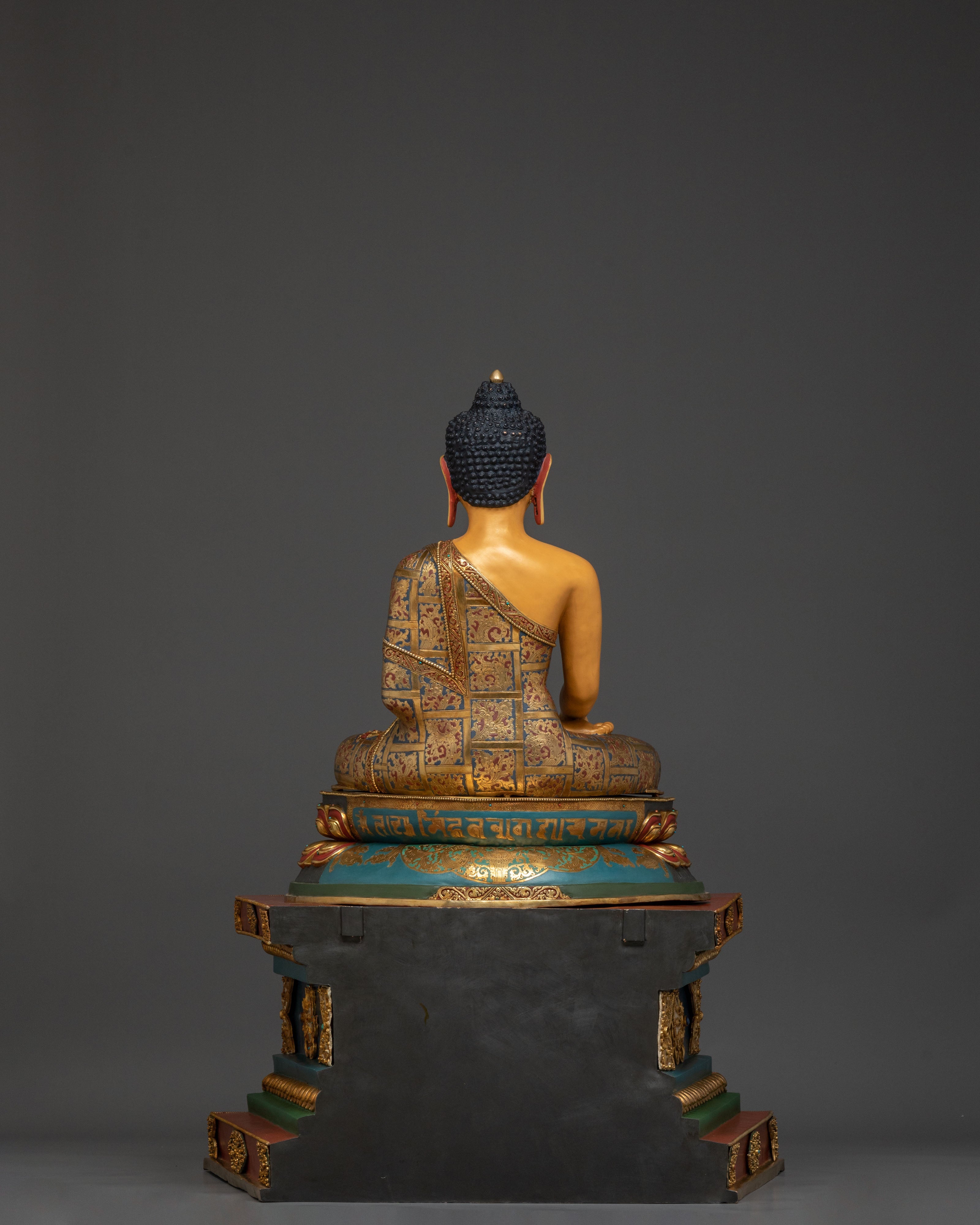 Shakyamuni Buddha Sacred Figurine on Throne | Home Decor