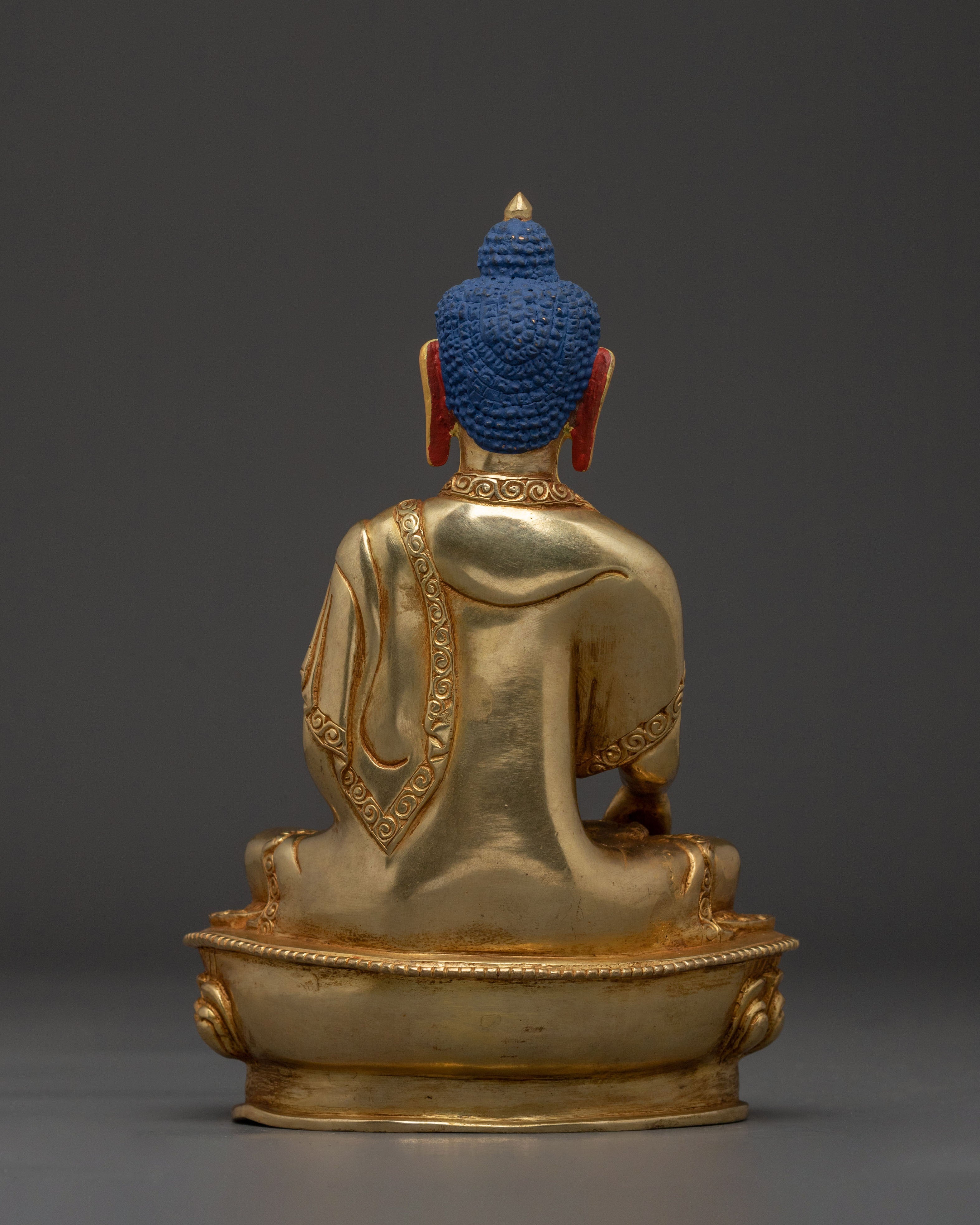 Shakyamuni Buddha Statue on Lotus Base: Enlightened One