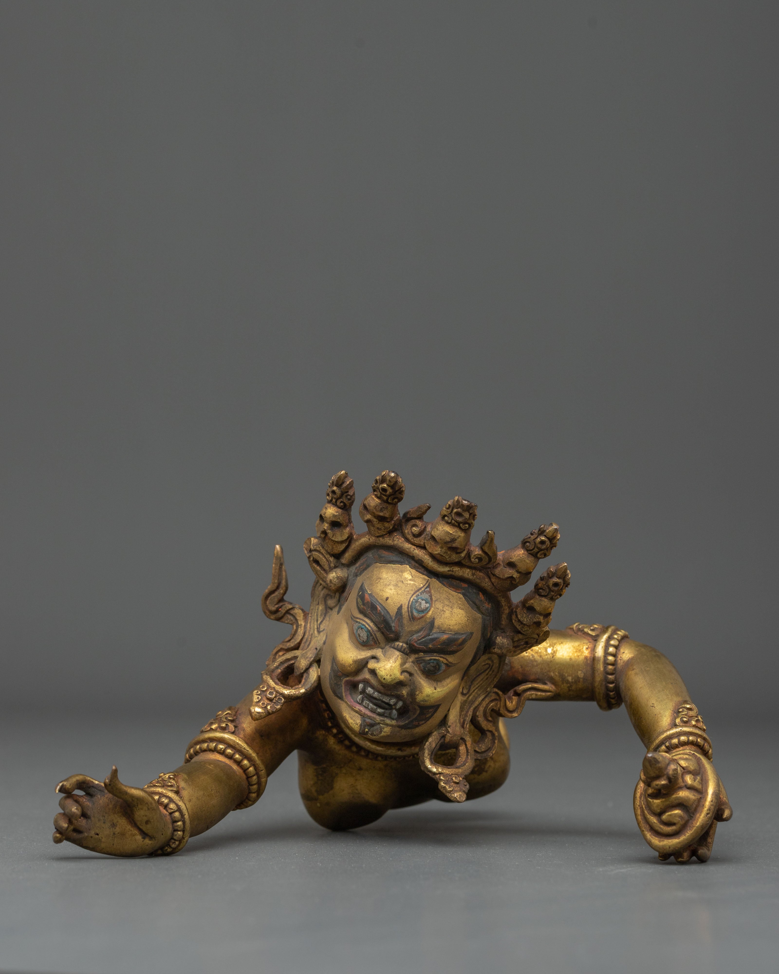 Fierce Heyagriva: 24K Gold Gilded Copper Statue