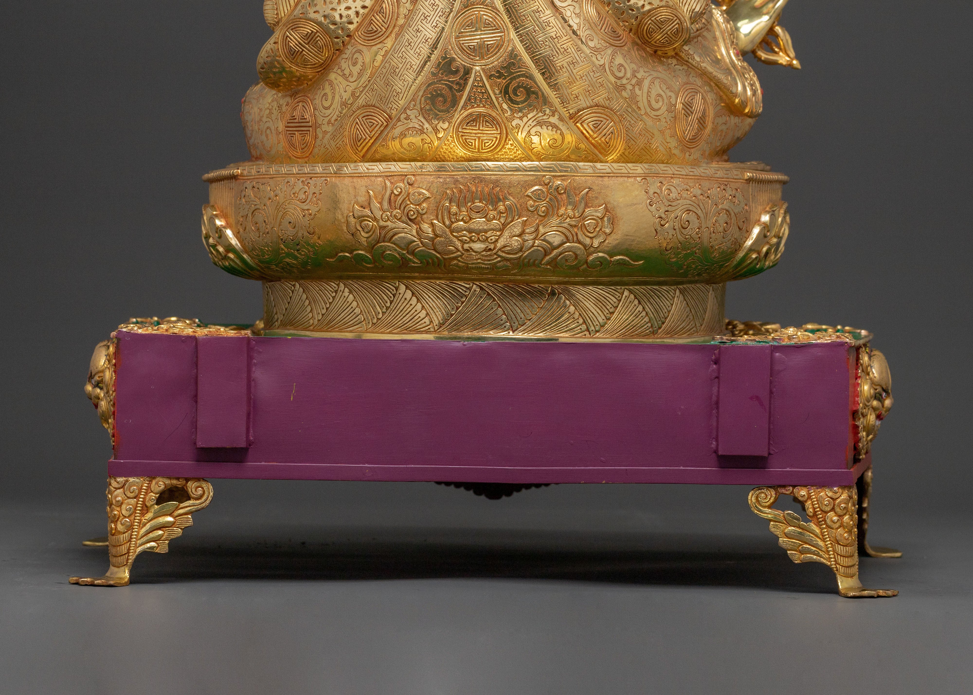 Guru Rinpoche Sacred Statue on Throne | Altar Decor Sculpture