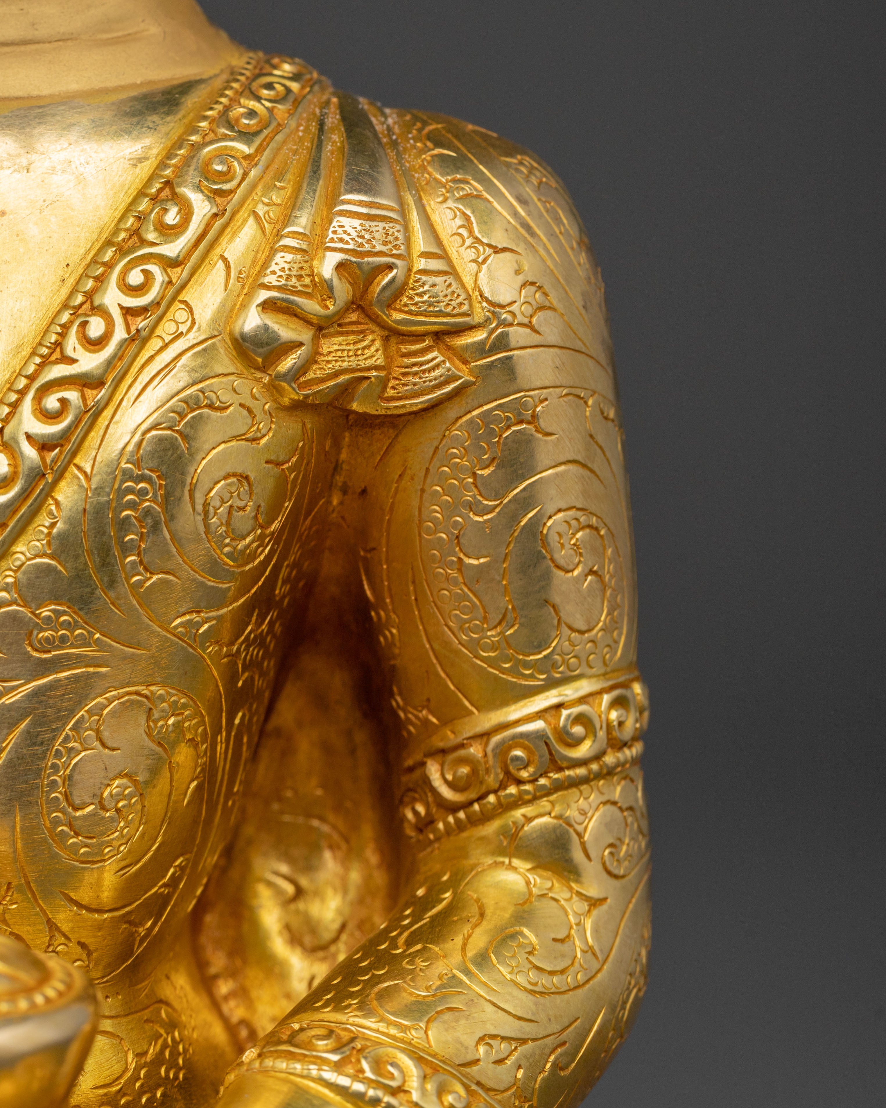 Handcrafted Shakyamuni Buddha Statue | 24K Gold Gilded