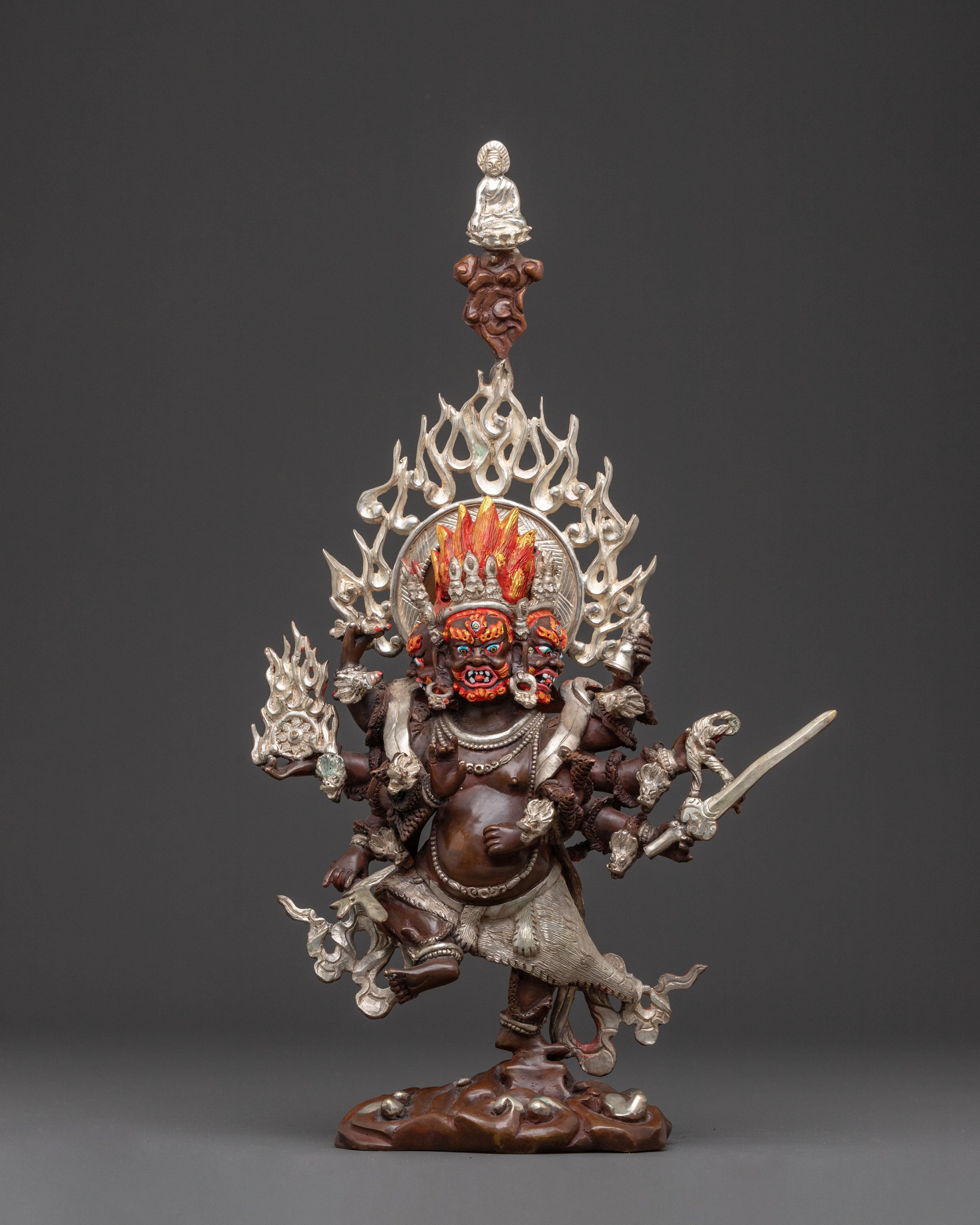Uchusma Wrathful Deity Statue – Oxidized Copper