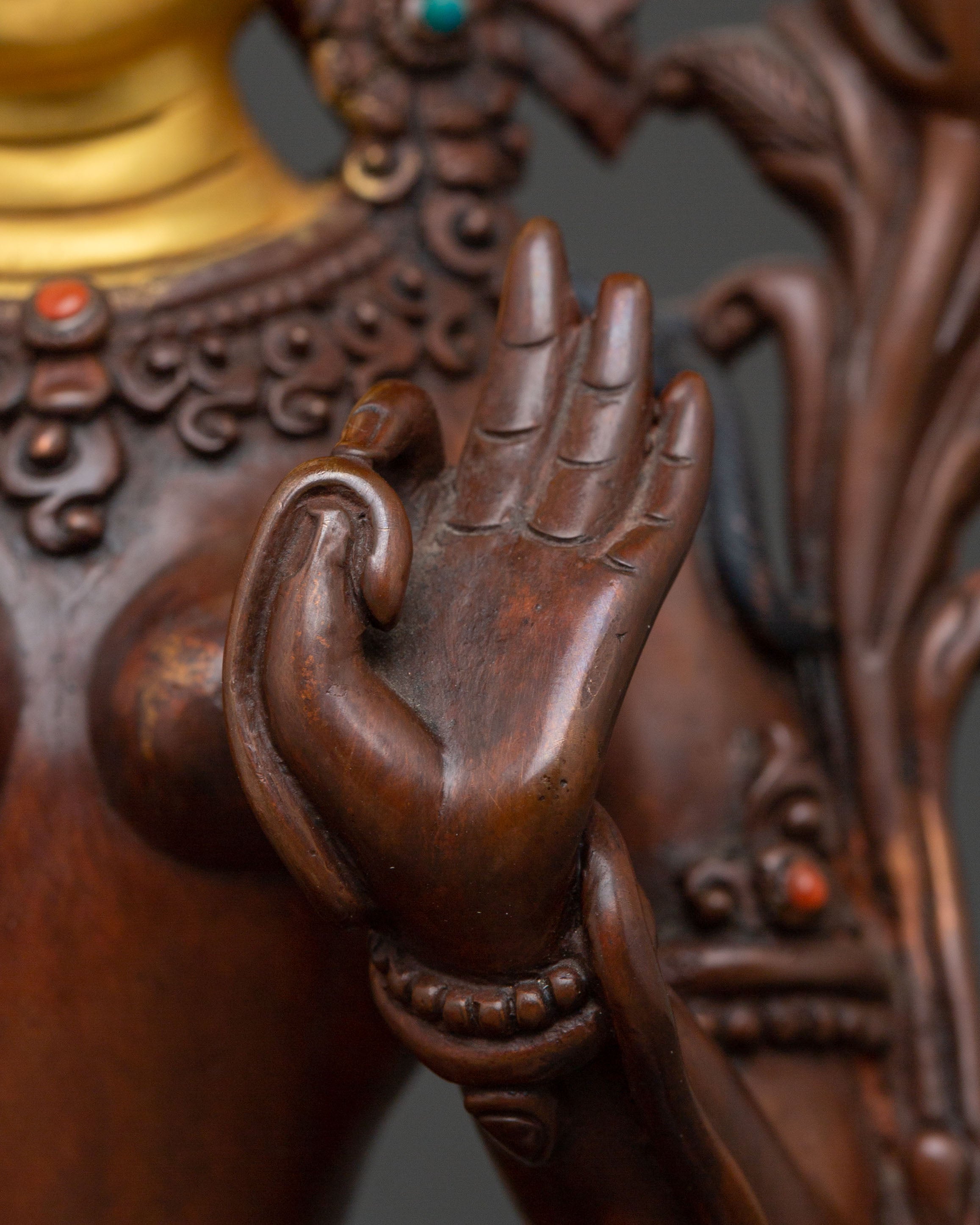 Mother Green Tara Statue | Oxidized Copper Body