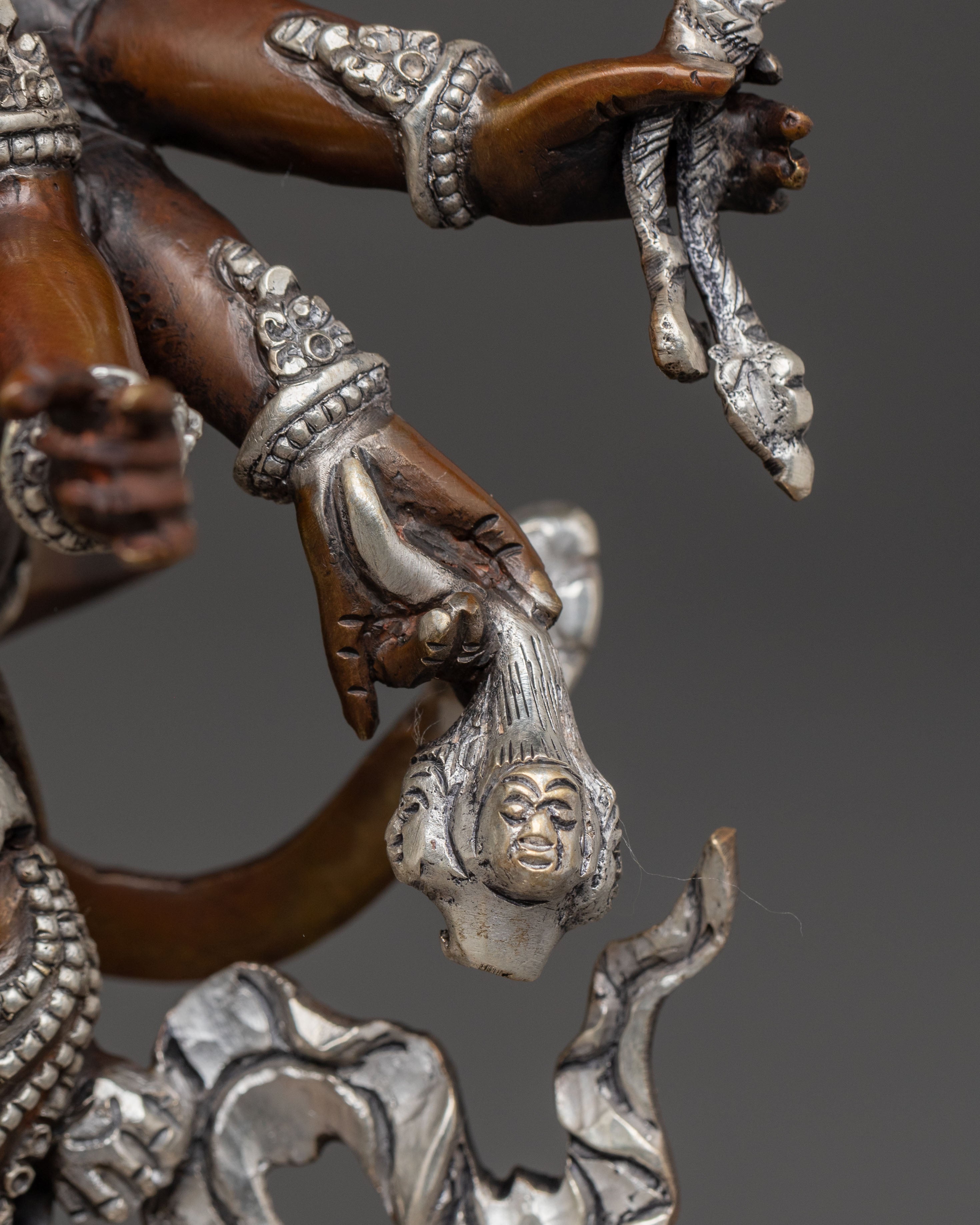 Chakrasambhara Spiritual Statue: Oxidized Tantric Deity