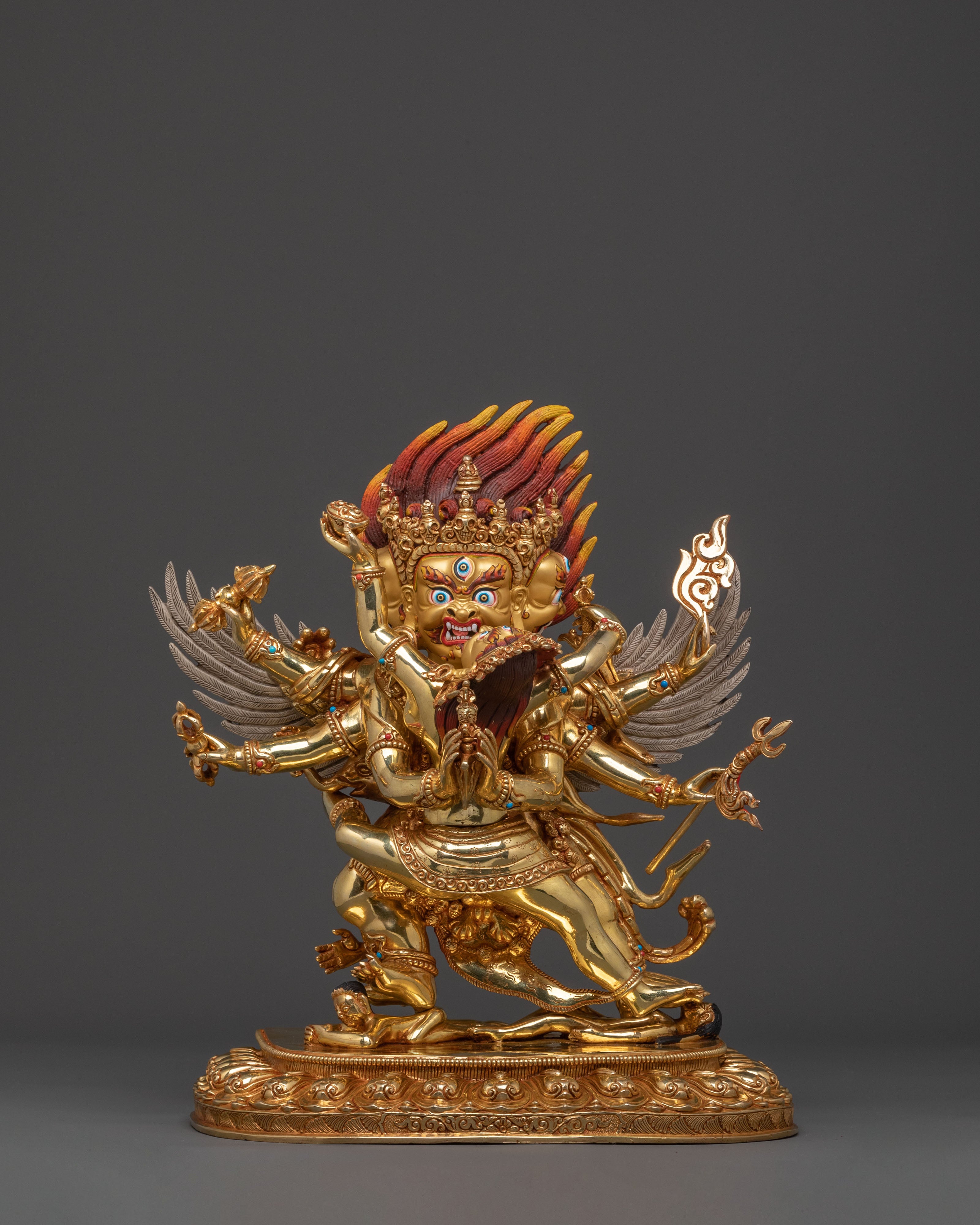 Vajrakilaya: 24K Gold Gilded Sacred Protector Statue