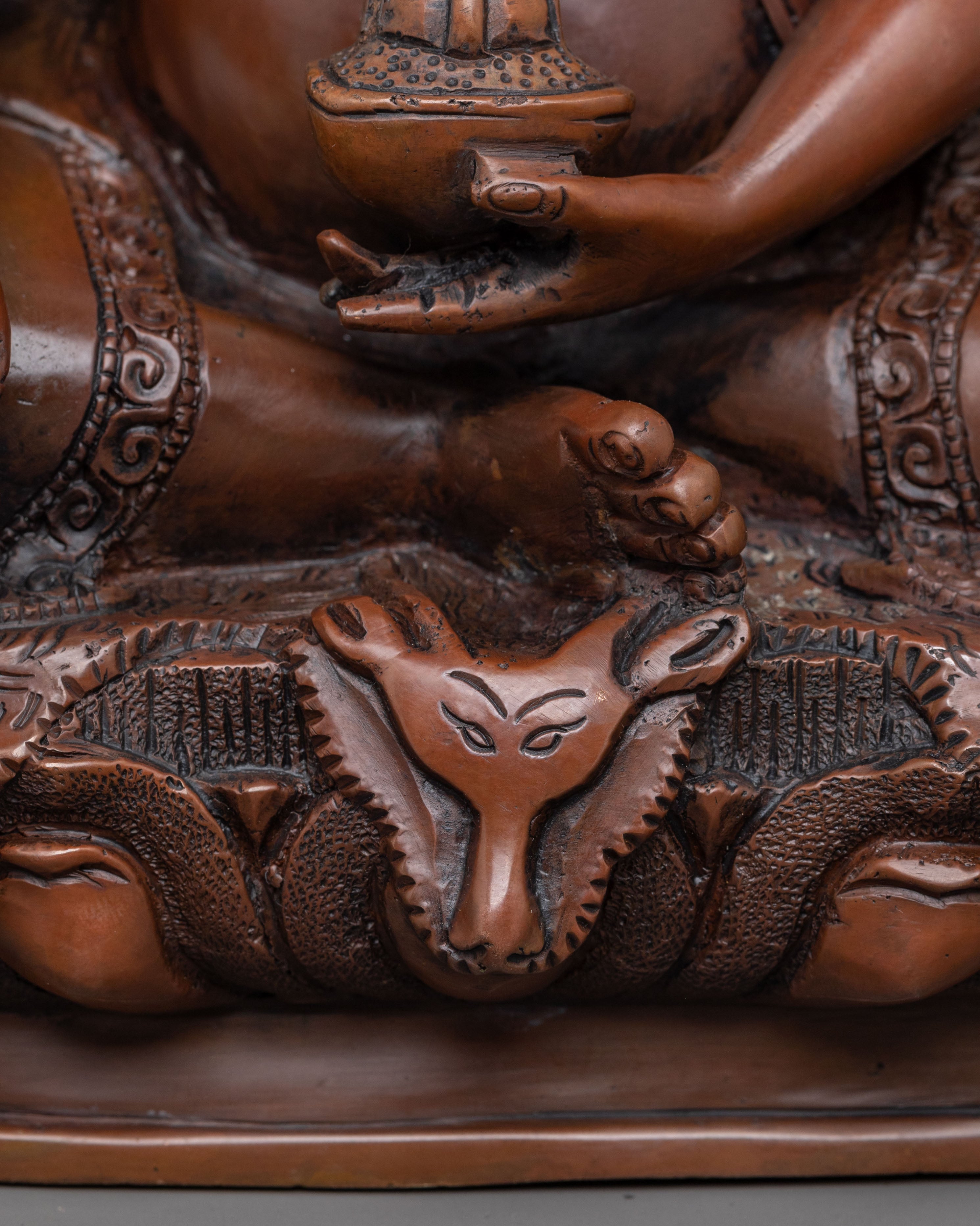 Thangtong Gyalpo Statue: Oxidized Copper Body