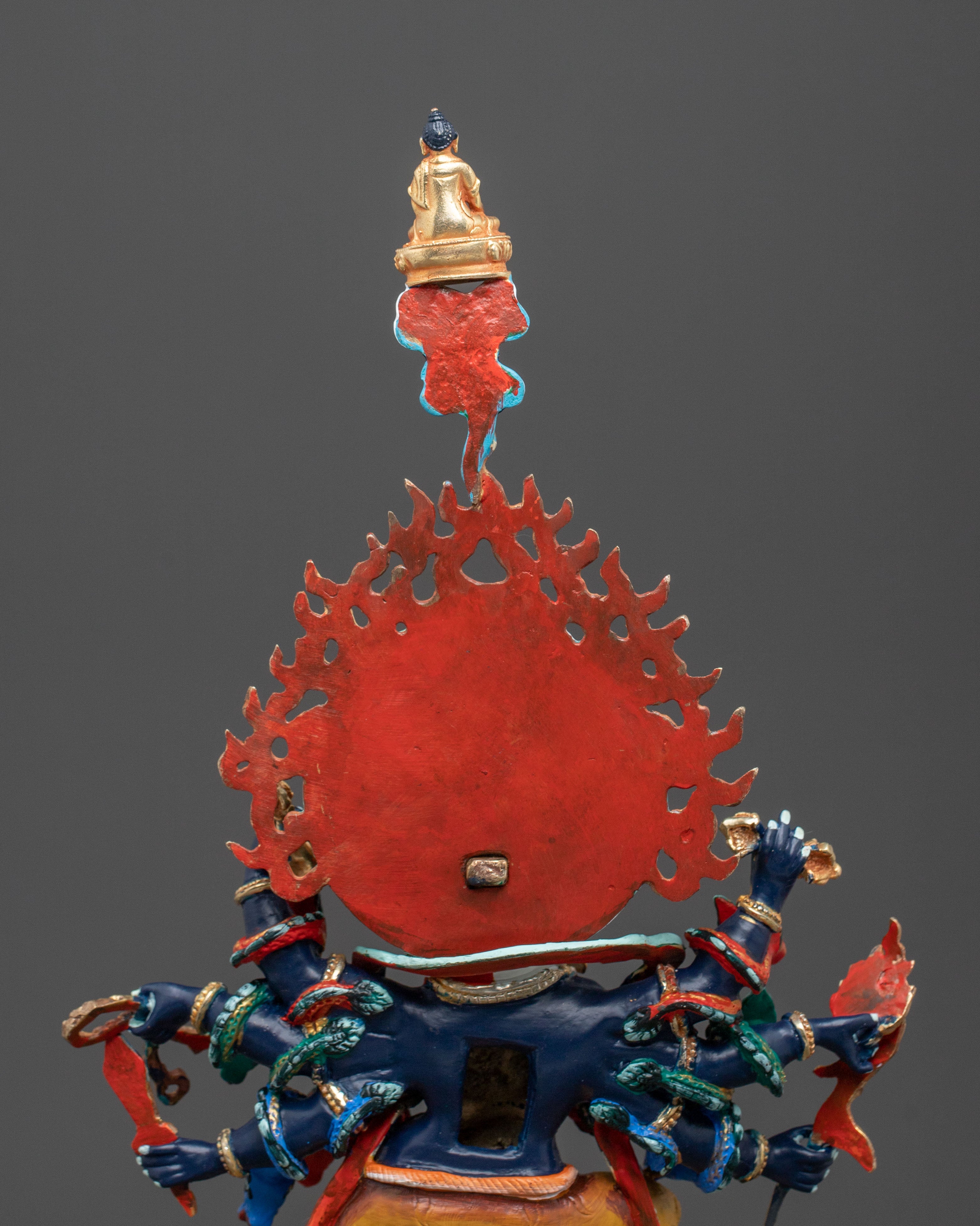 Uchusma Statue: Hand-Painted Copper Divinity