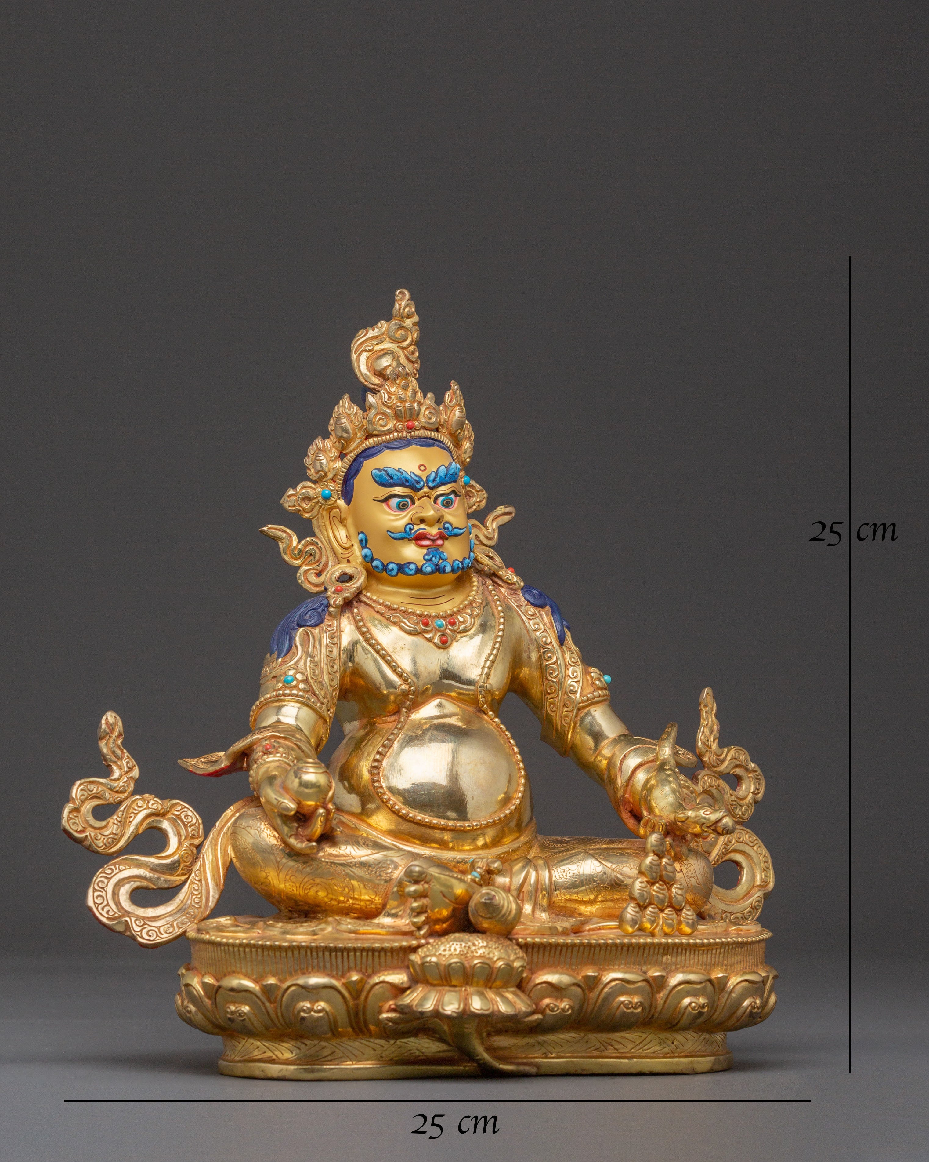 Dzambhala Wealth Prosperity Statue – Hand-Gilded Copper