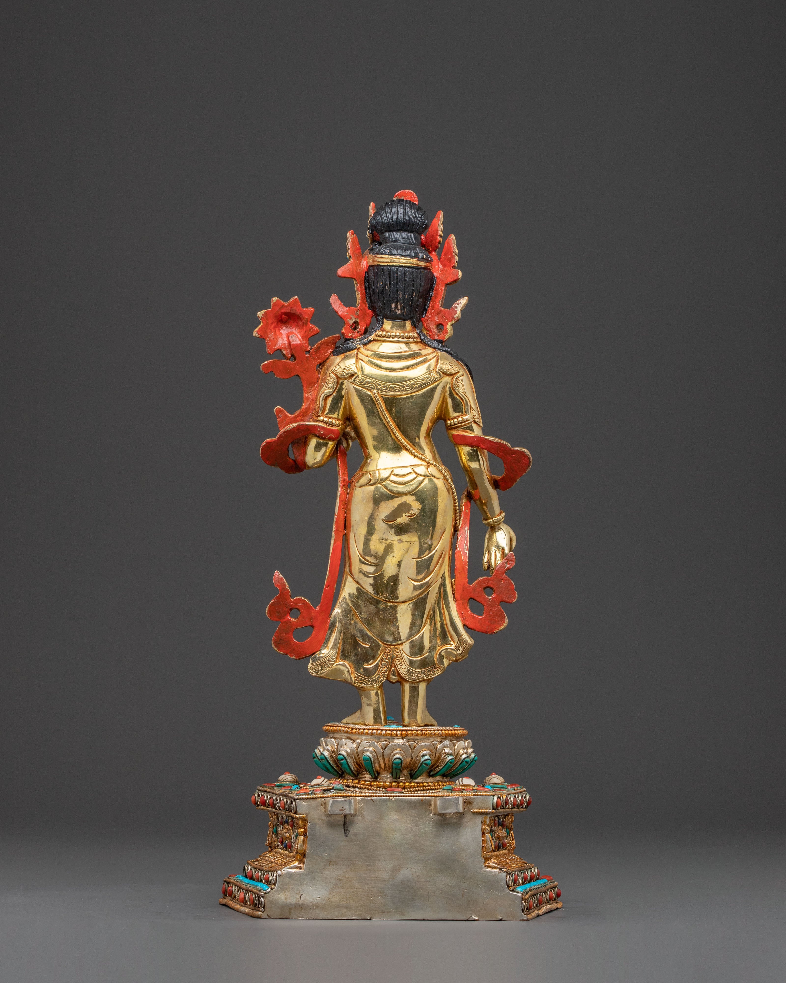 Divine Avalokiteshvara Golden Statue - 24K Gold Gilded