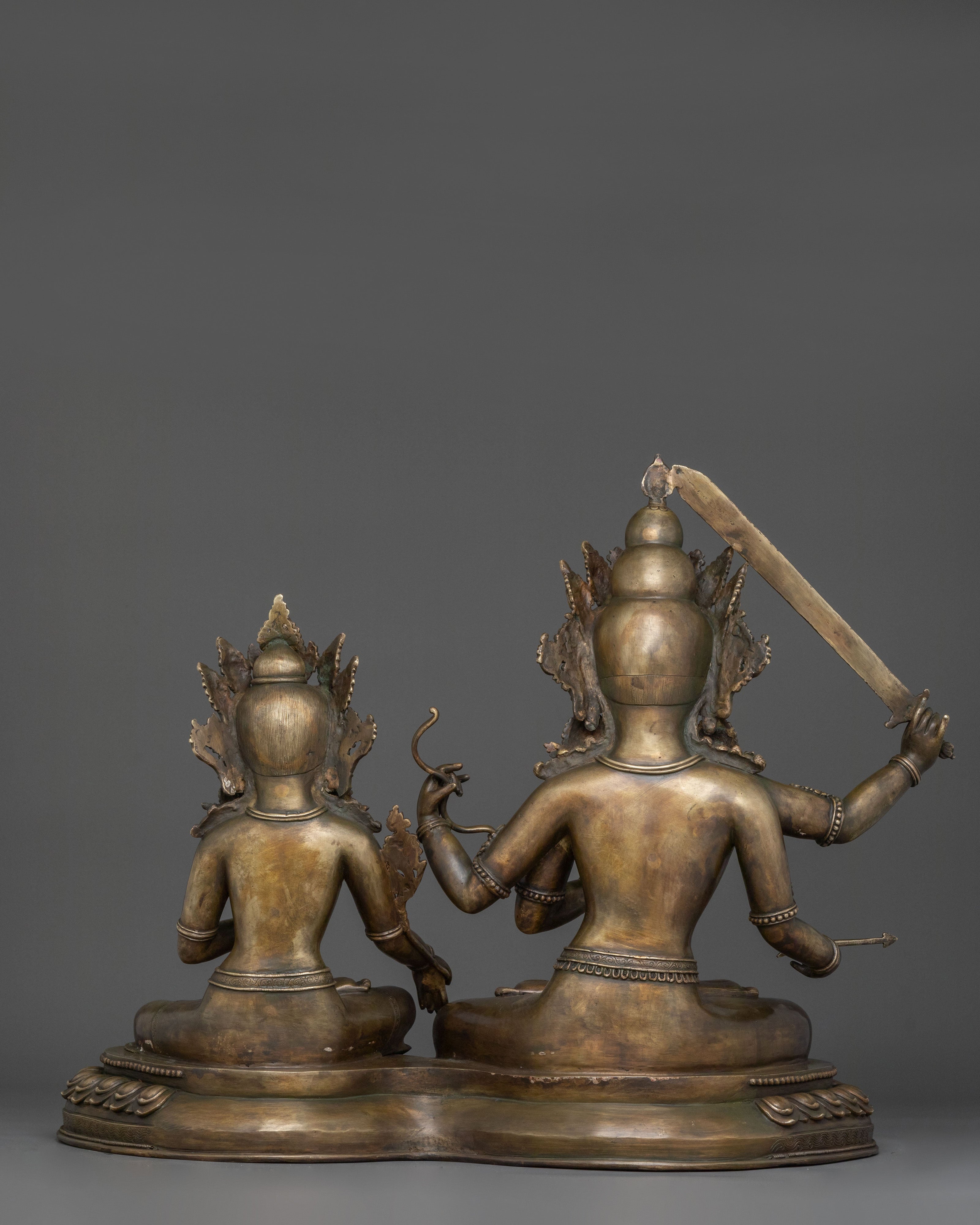 Maha Manjushri and Green Tara Statue Set | Altar Decor