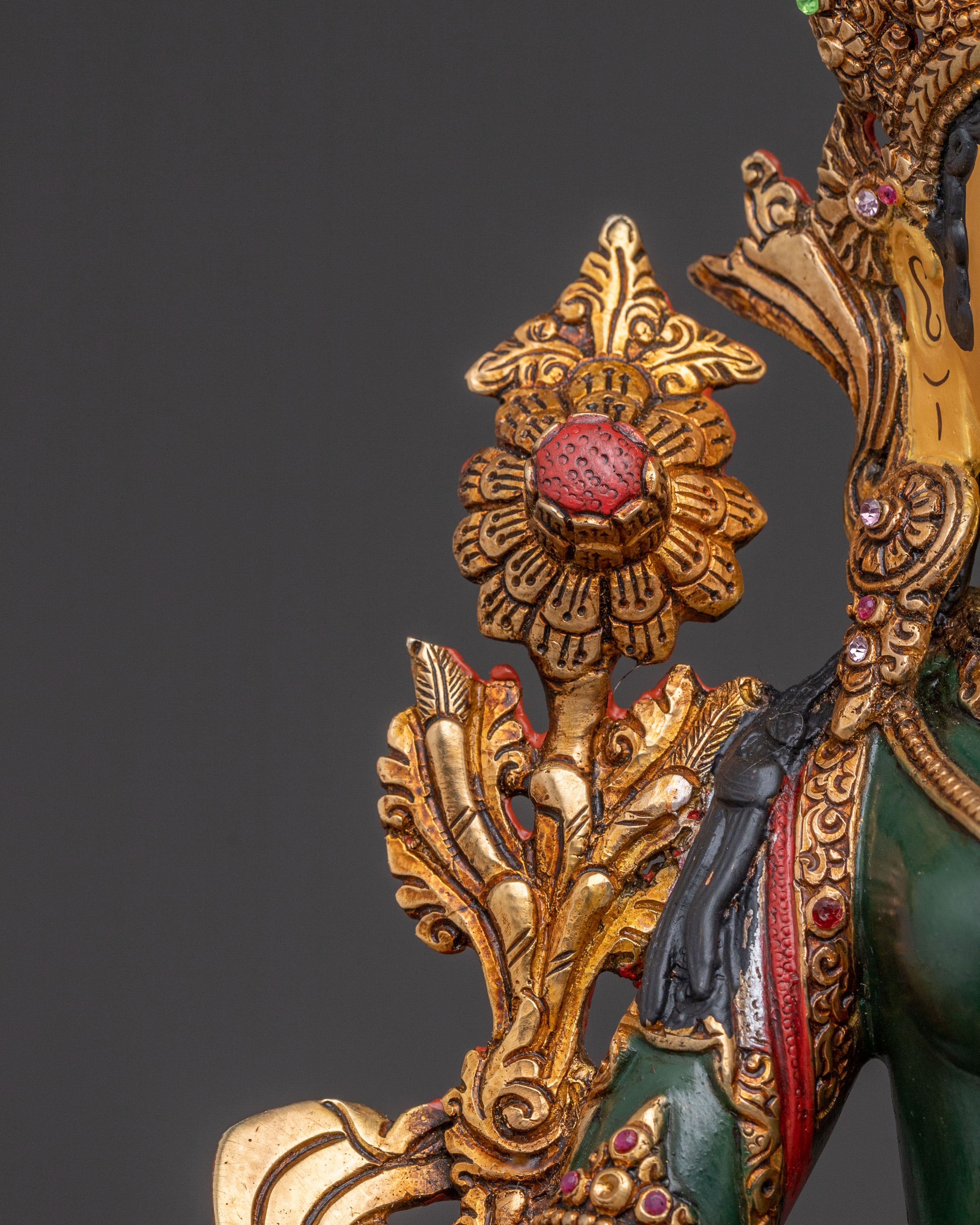 Green Tara Handcrafted Copper Statue – Radiant Devotion