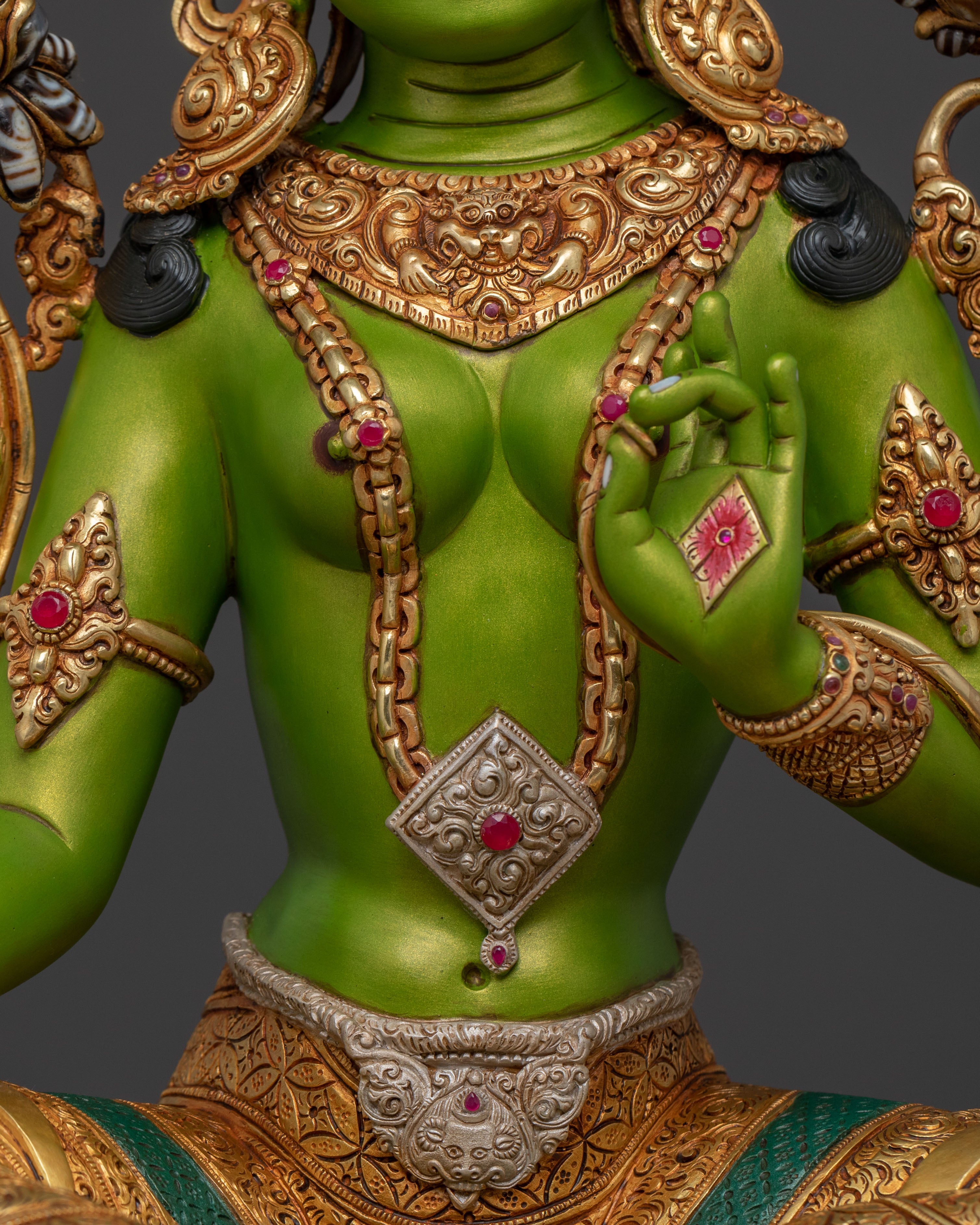 Green Tara Copper Statue | Goddess of Compassion