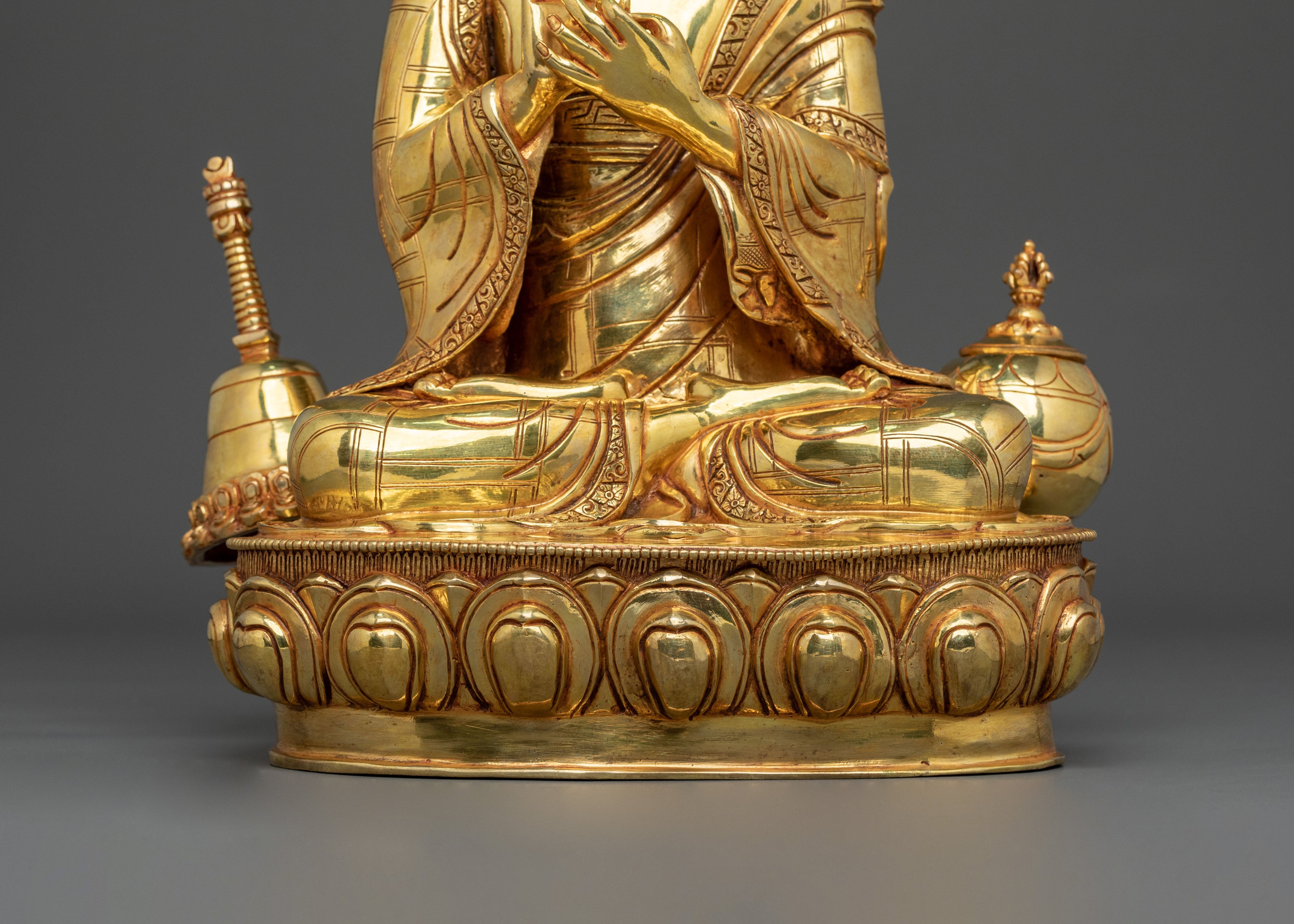 Atisa Sculpture | 24K Gold Gilded Buddhist Master