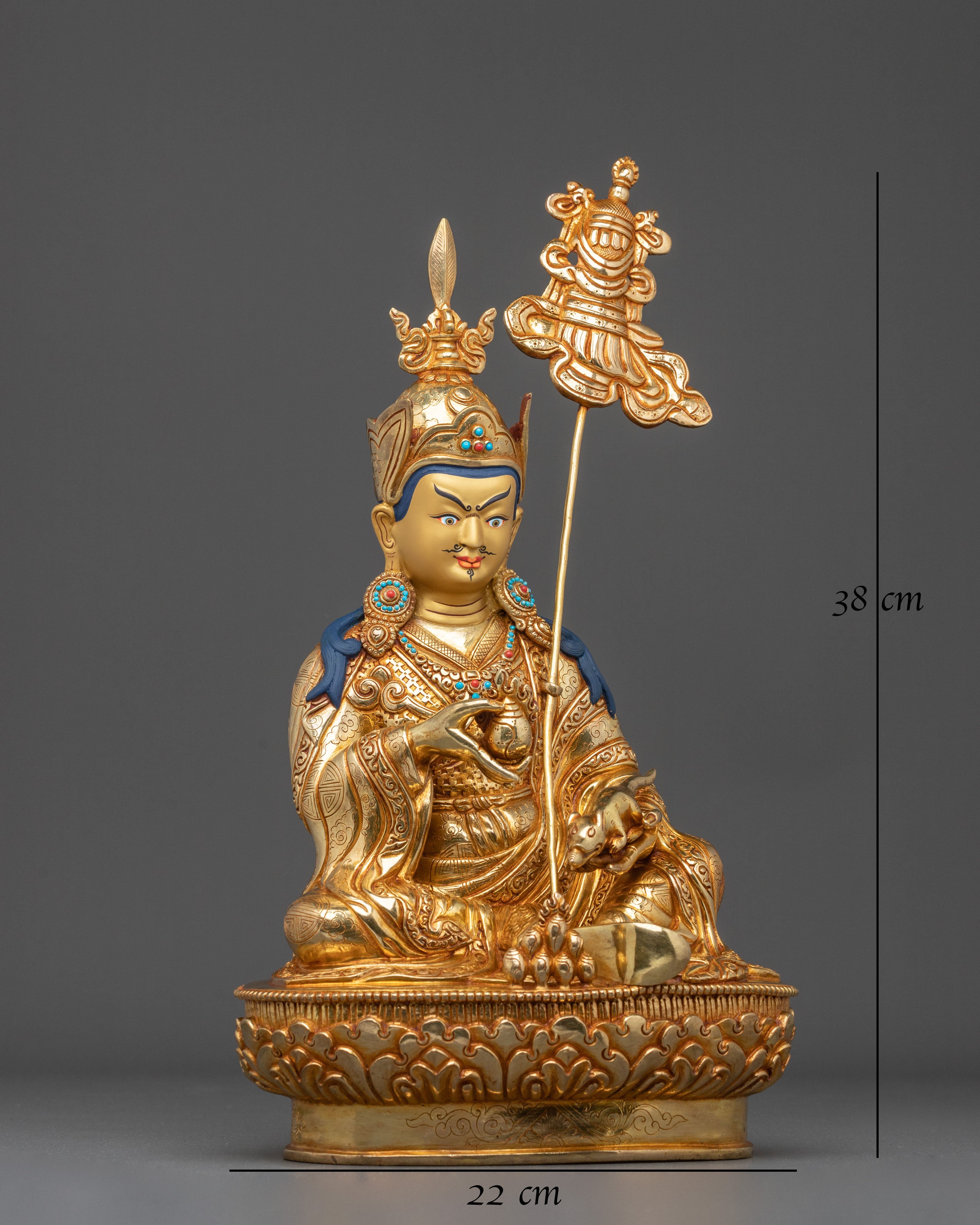 Tibetan Guru Norla Buddhist Sculpture with Antique Finish