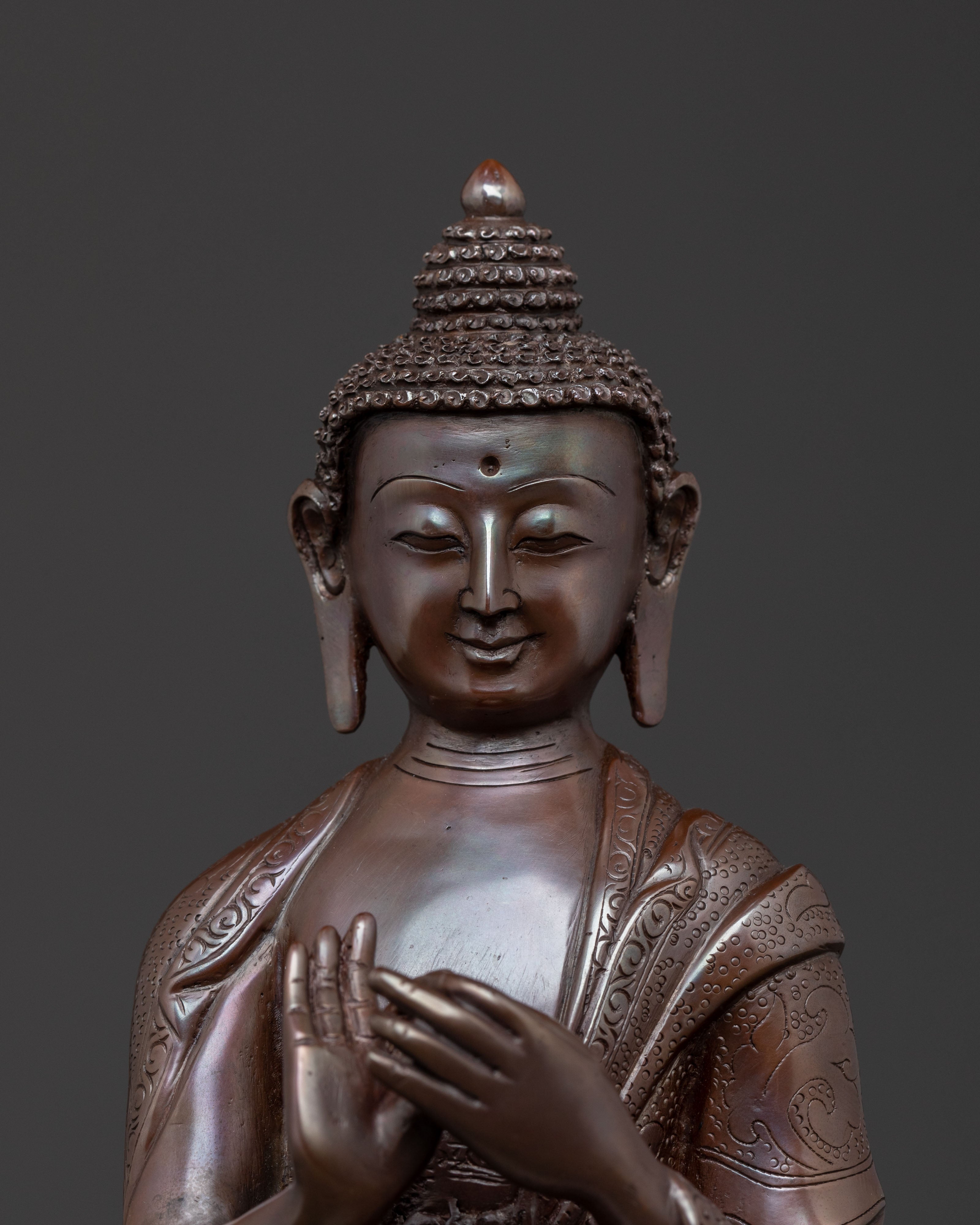 Vairocana Oxidized Copper Statue | Sacred Figure