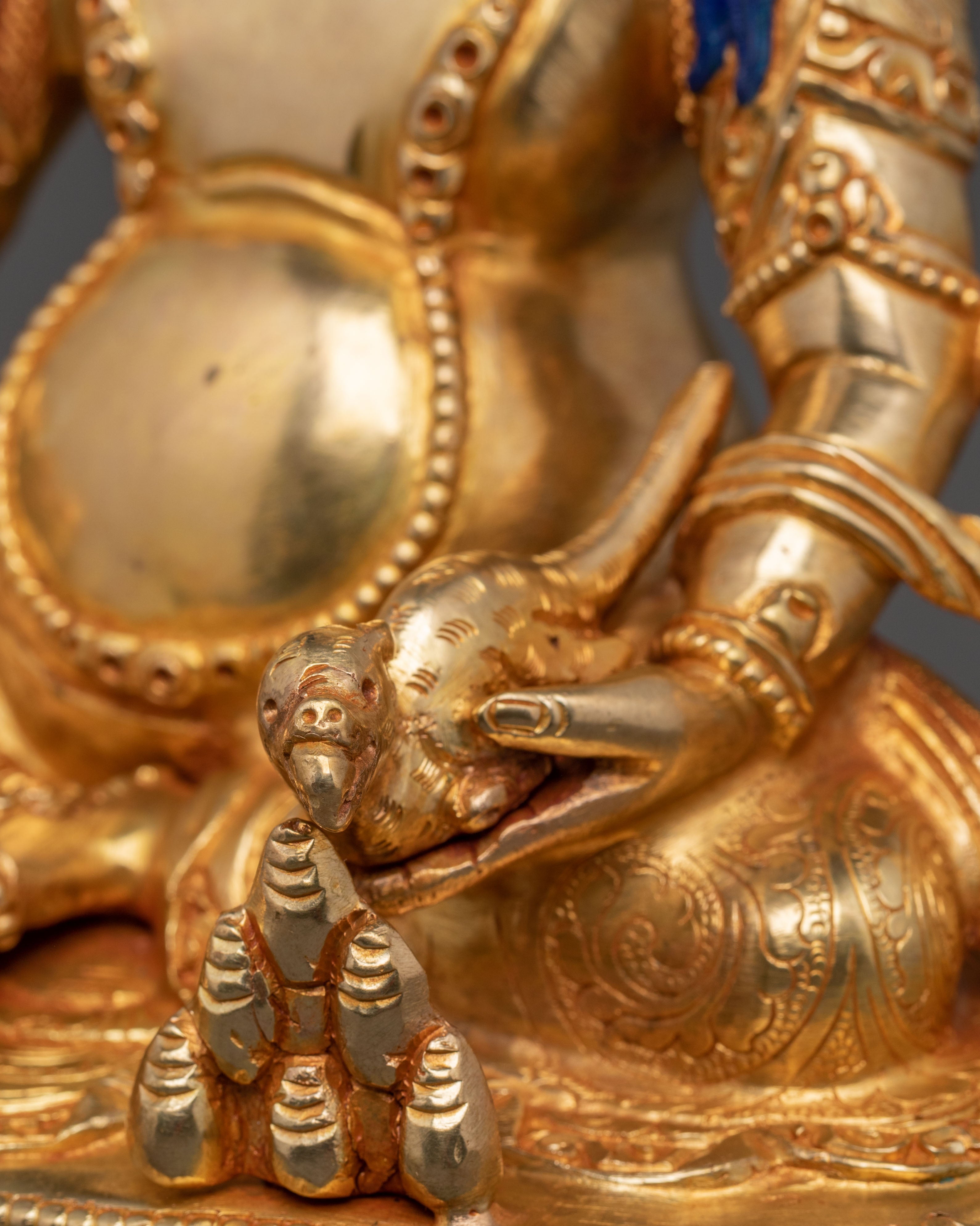 Sacred Statue of Dzambhala | 24K Gold Gilded Copper Statue