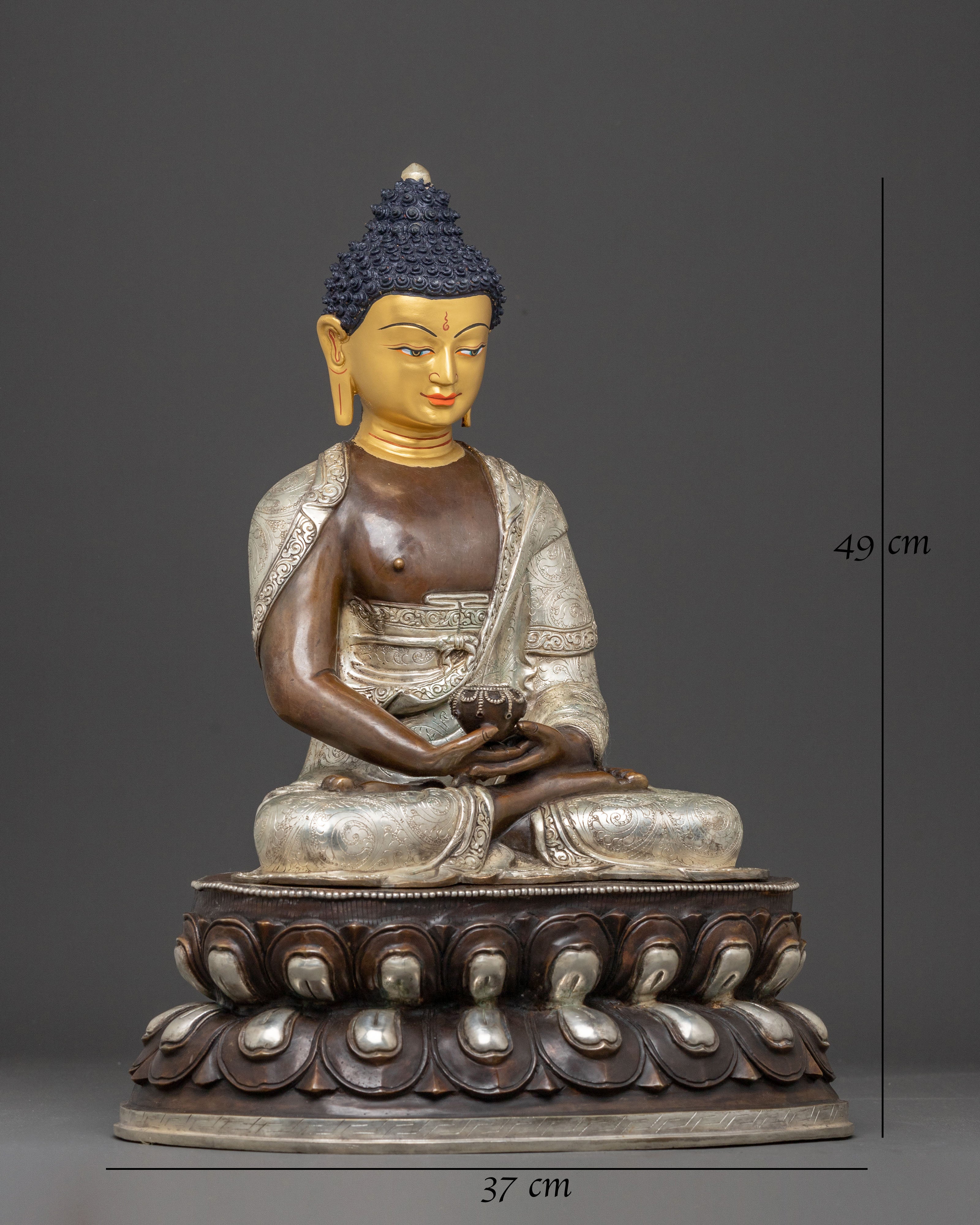 Handmade Amitabha Buddha Oxidized Statue