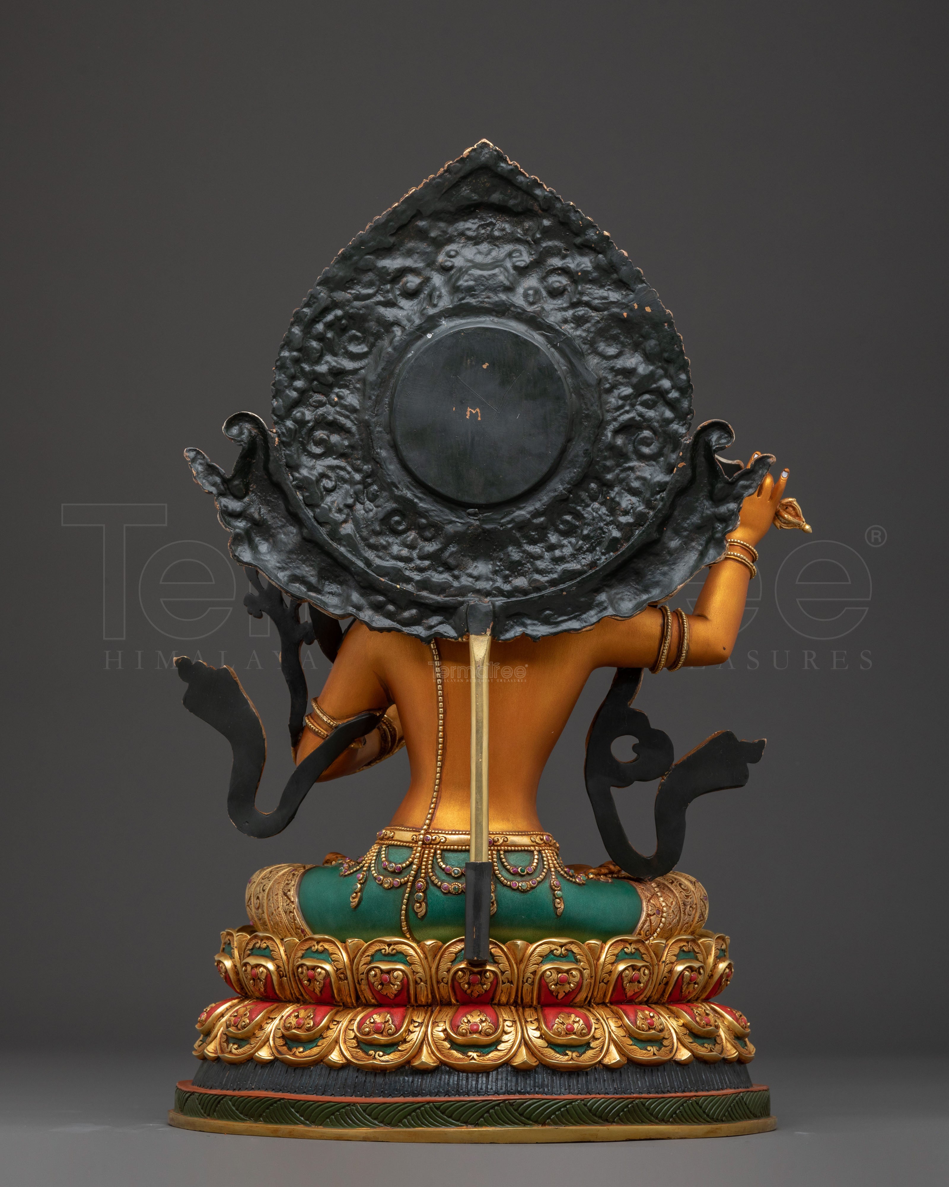 Golden Manjushri Statue: Flame of Wisdom
