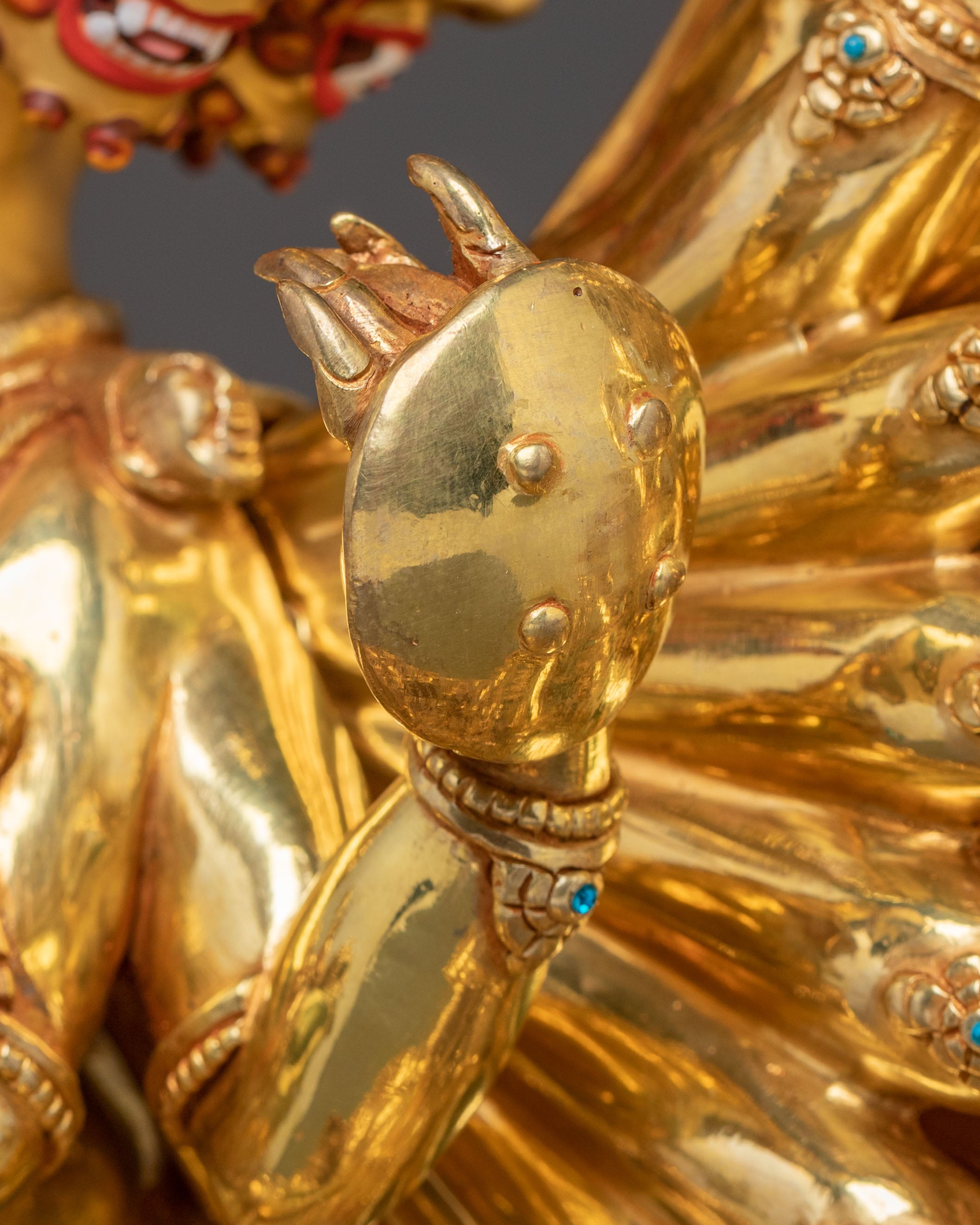 Powerful Yidam Yamantaka Statue – 24K Gold Gilded Masterpiece