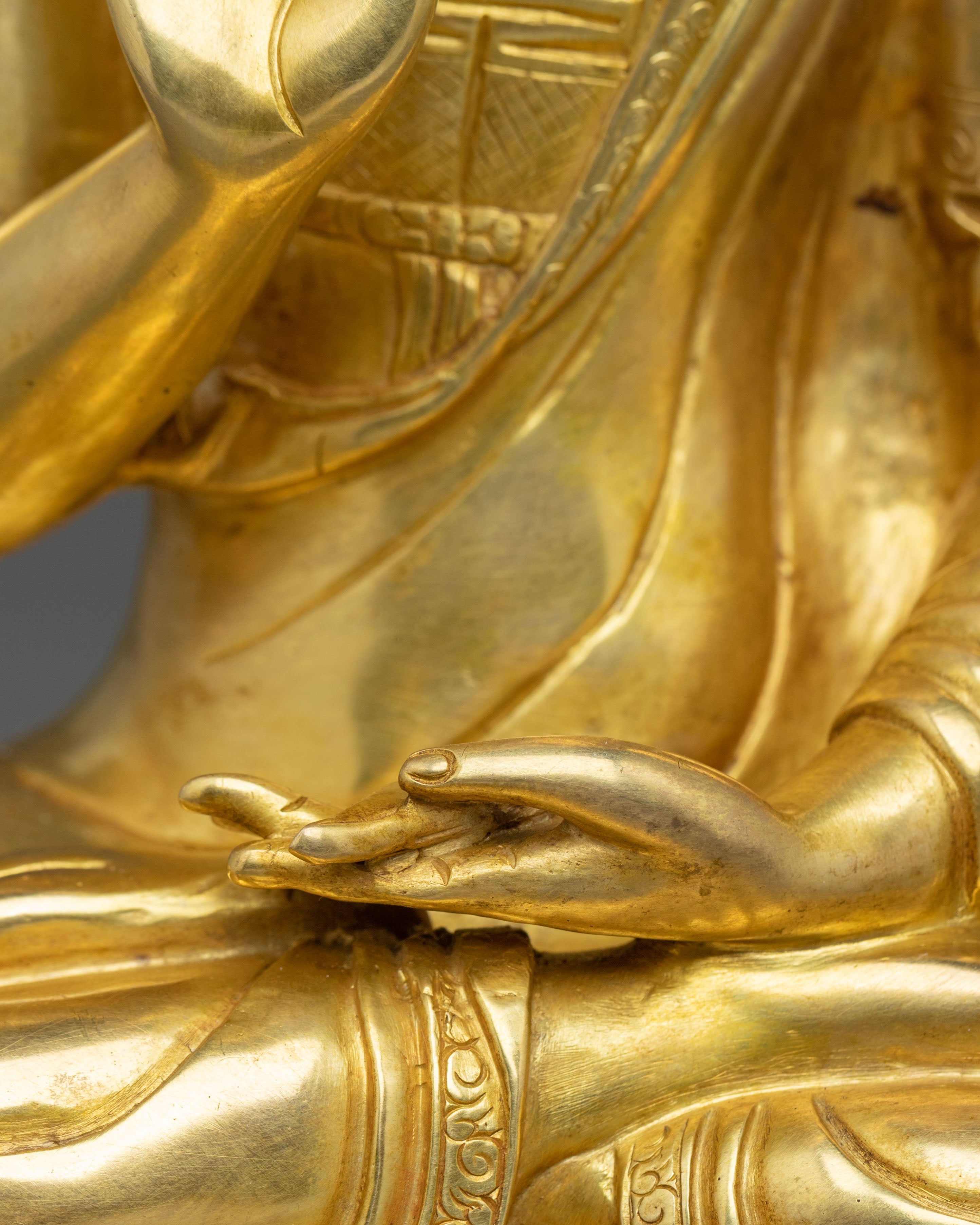 Tsongkhapa with Disciples Statue: Founder of the Gelug Tradition