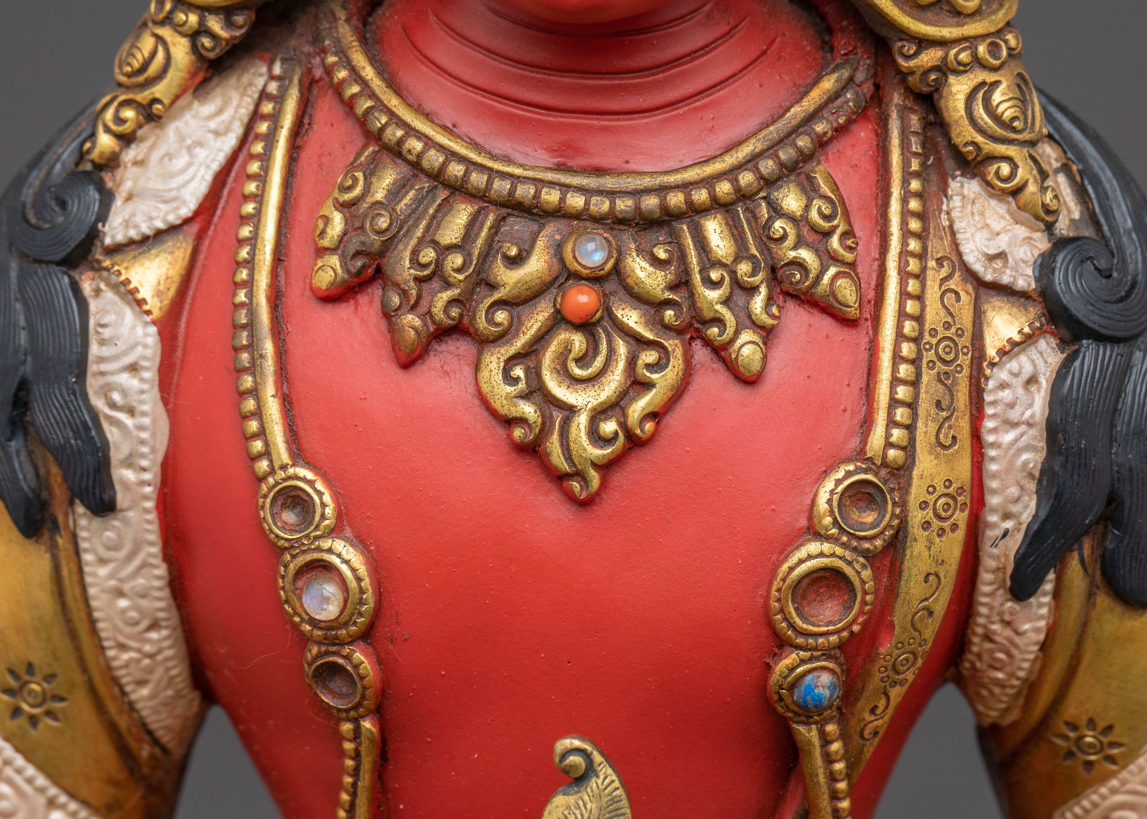 Amitayus Handcrafted Sacred Statue: Serene Copper Artistry