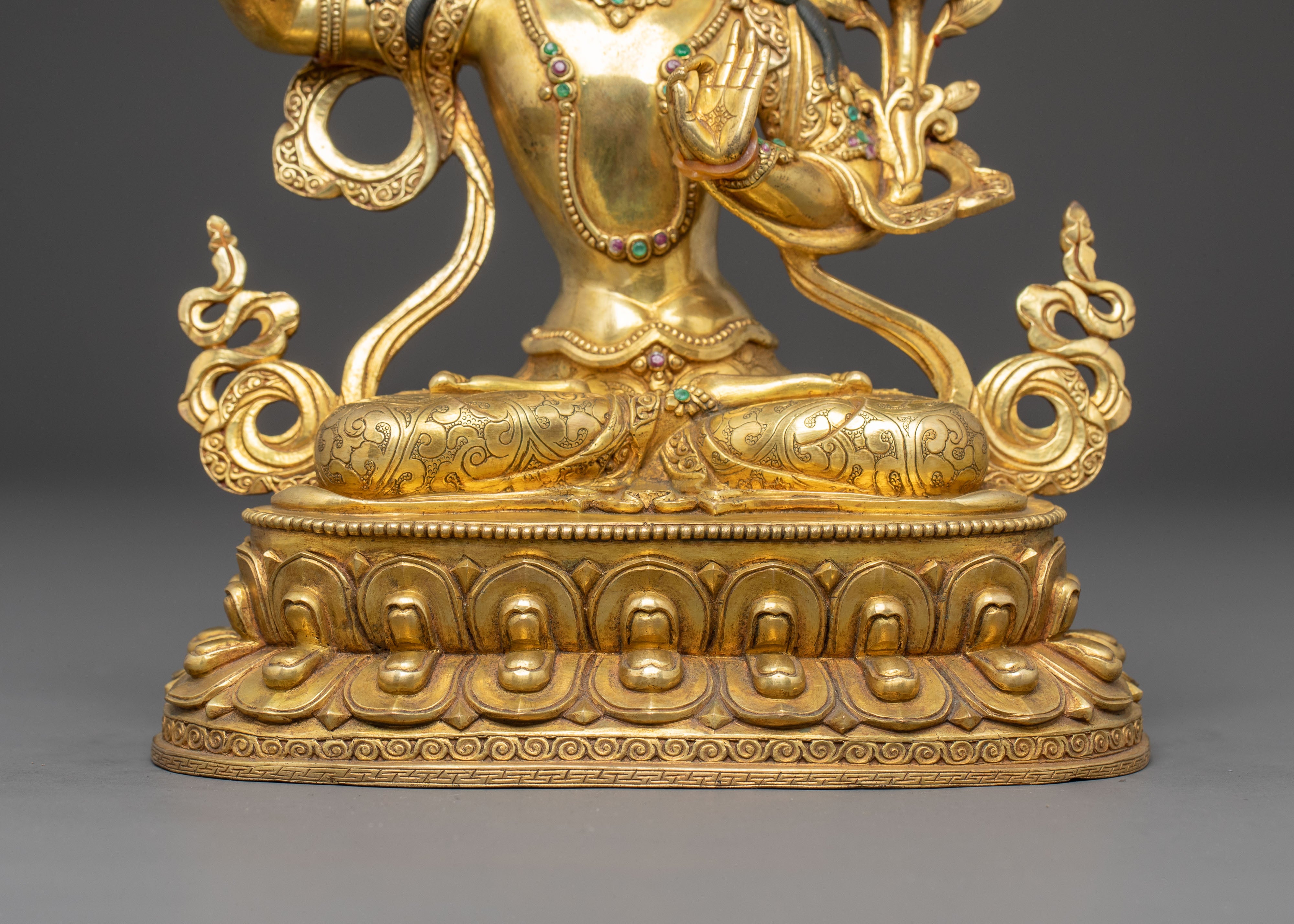 Handmade Manjushri Copper Body Statue | Himalayan Buddhist Decor