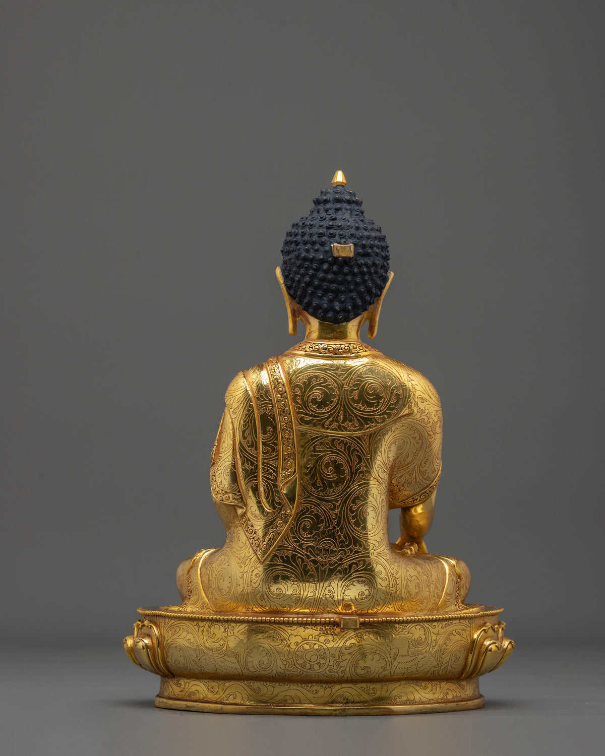 Hand-Carved Shakyamuni Buddha Sculpture of Enlightenment