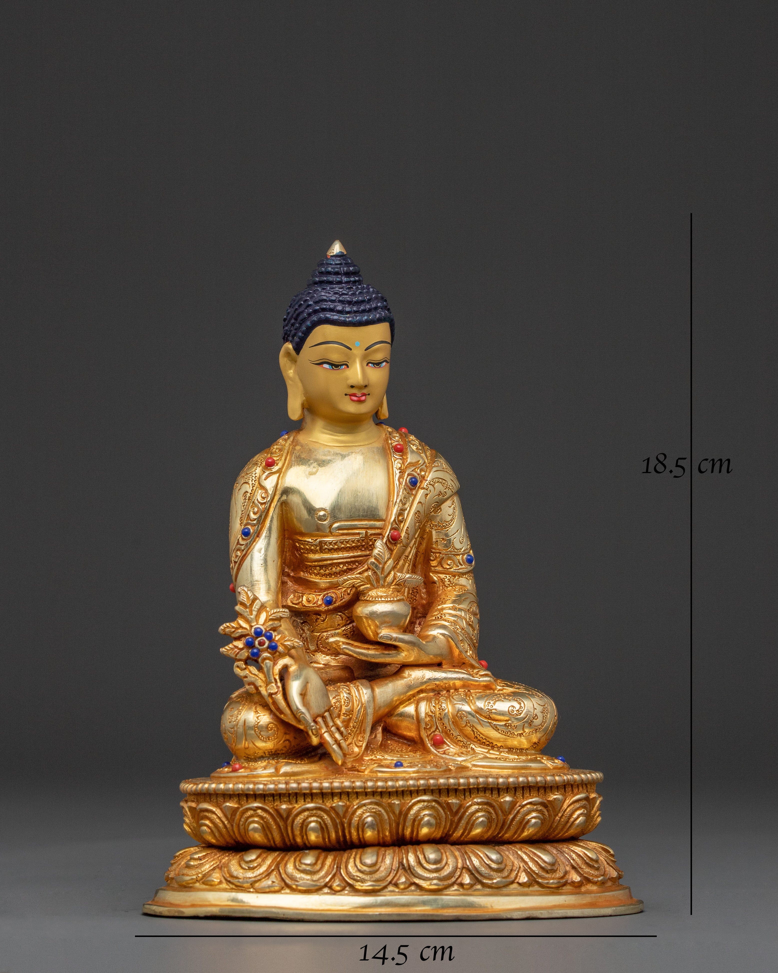 Bhaisajyaguru Enlightenment 24K Gold Gilded Sculpture