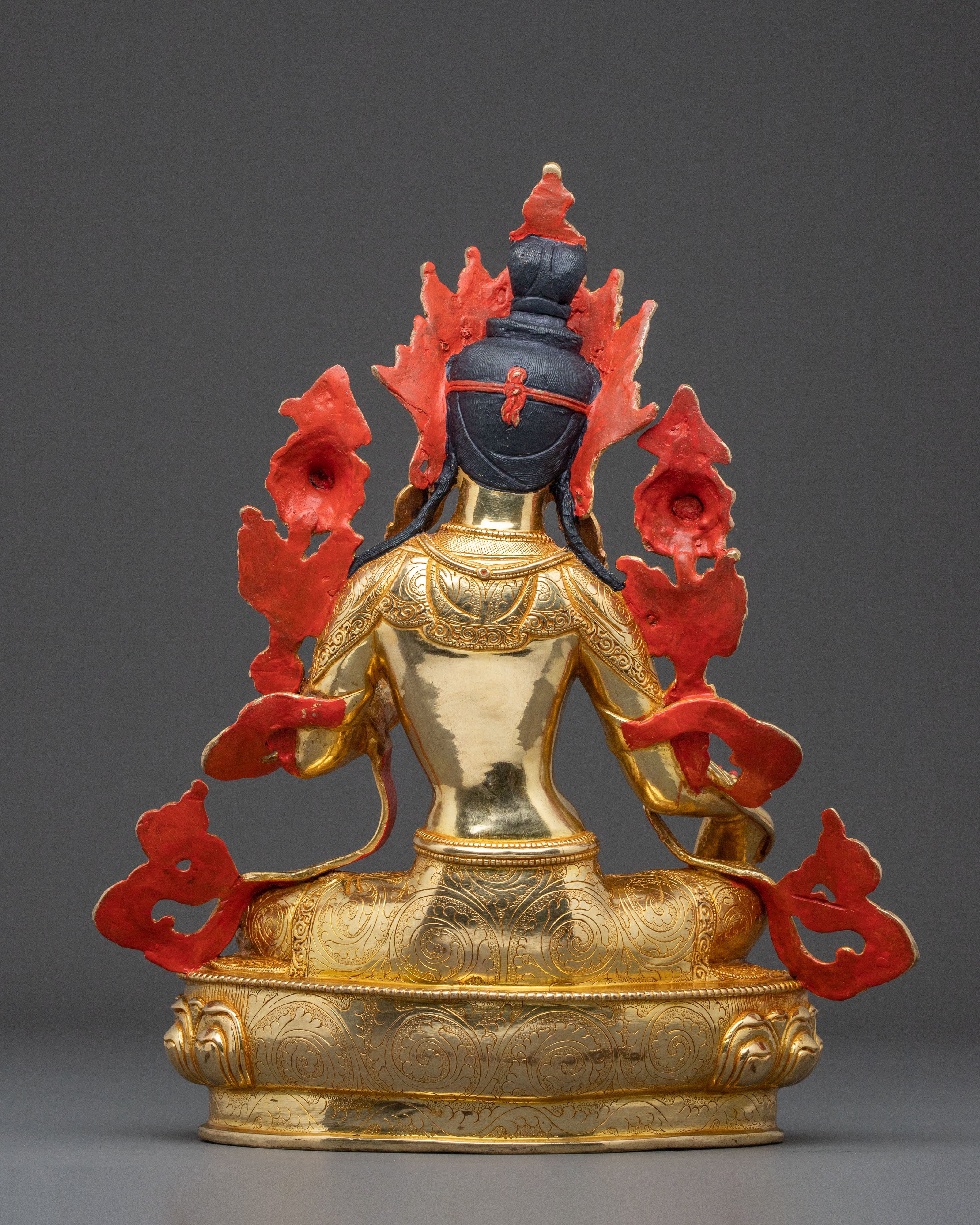 Golden Green Tara Statue for Protection | Altar Decor