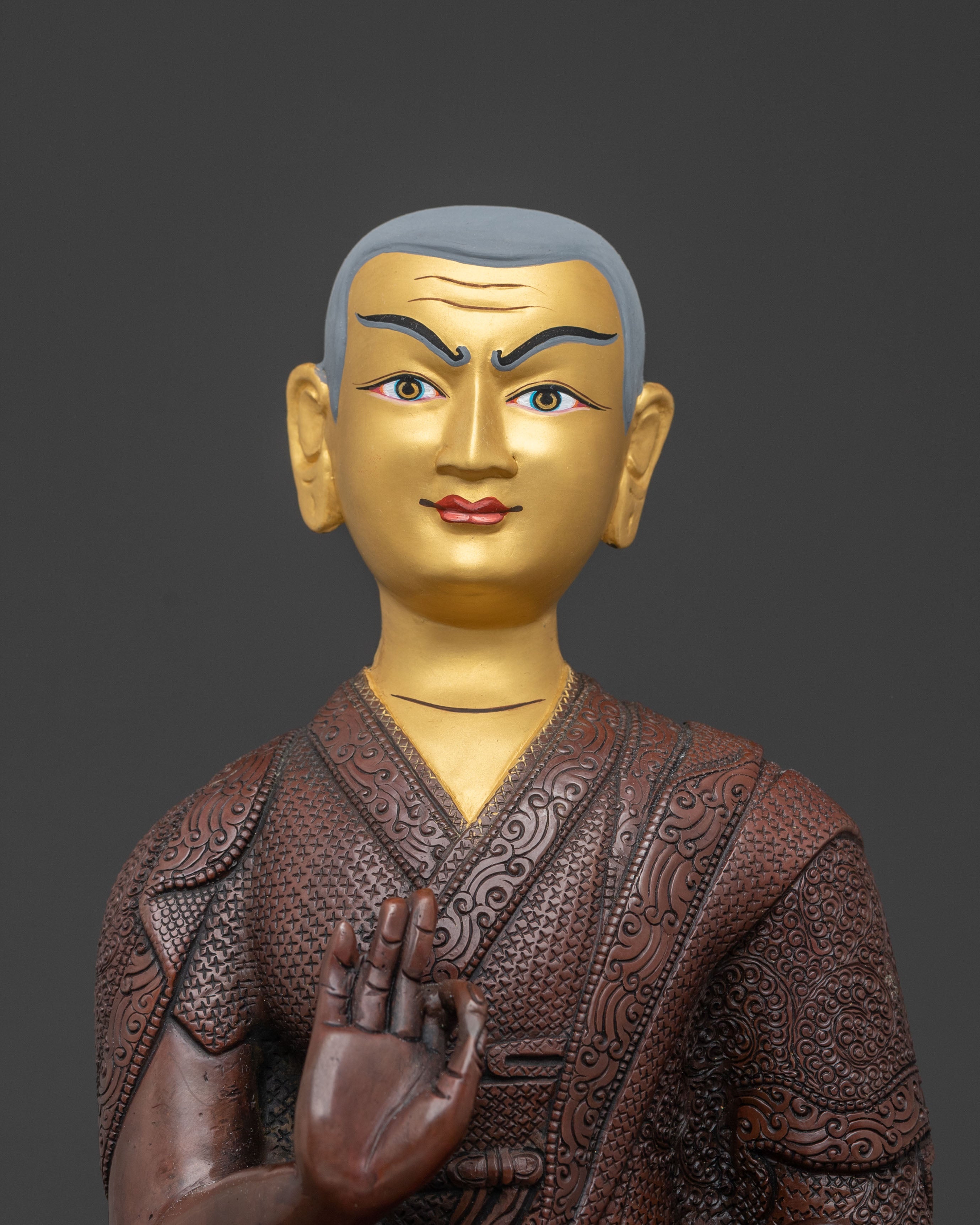 Tsongkhapa Statue Set with Disciples: Altar Home Decor