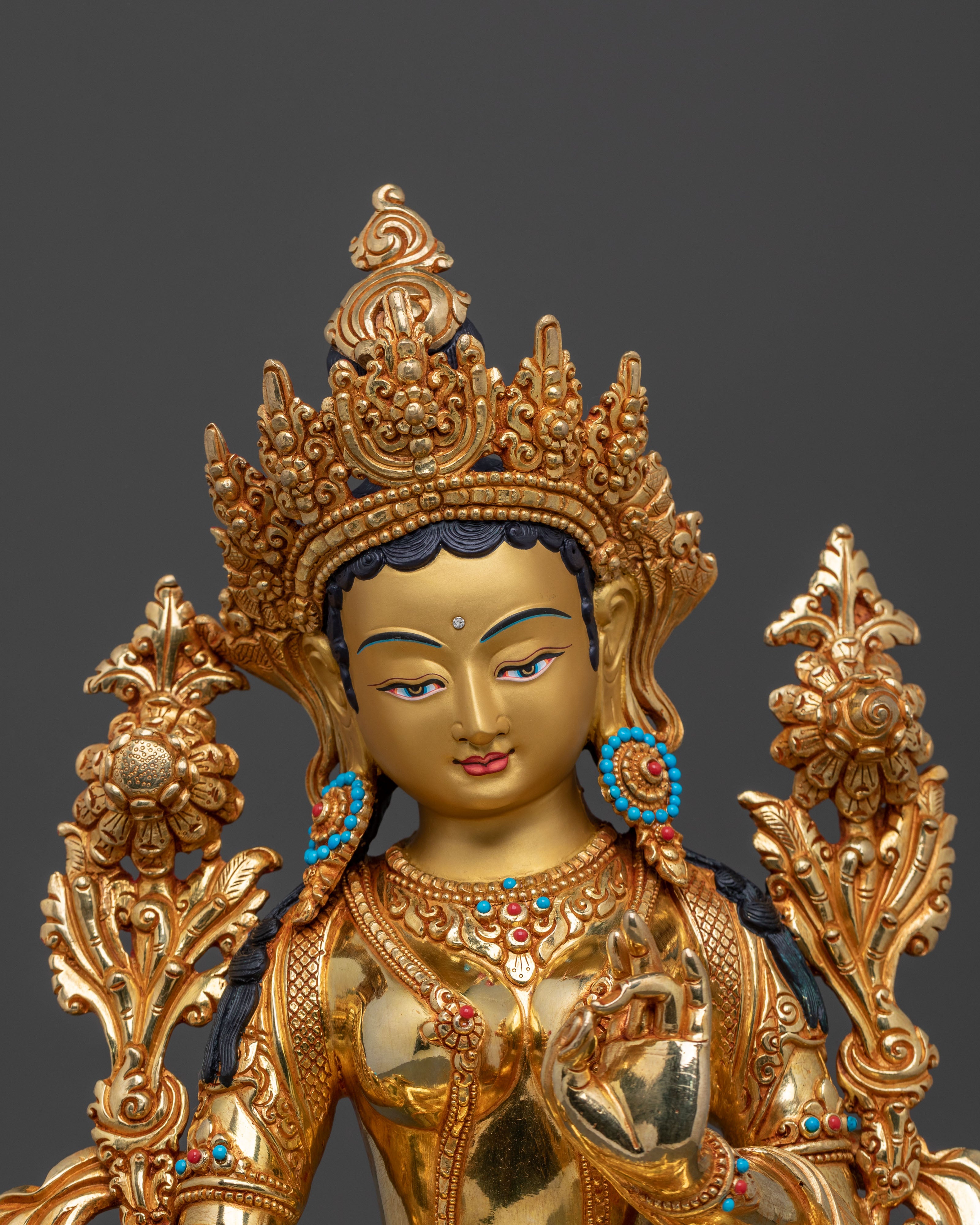Tibetan Buddhist Goddess Green Tara Figurine | Goddess of Compassion