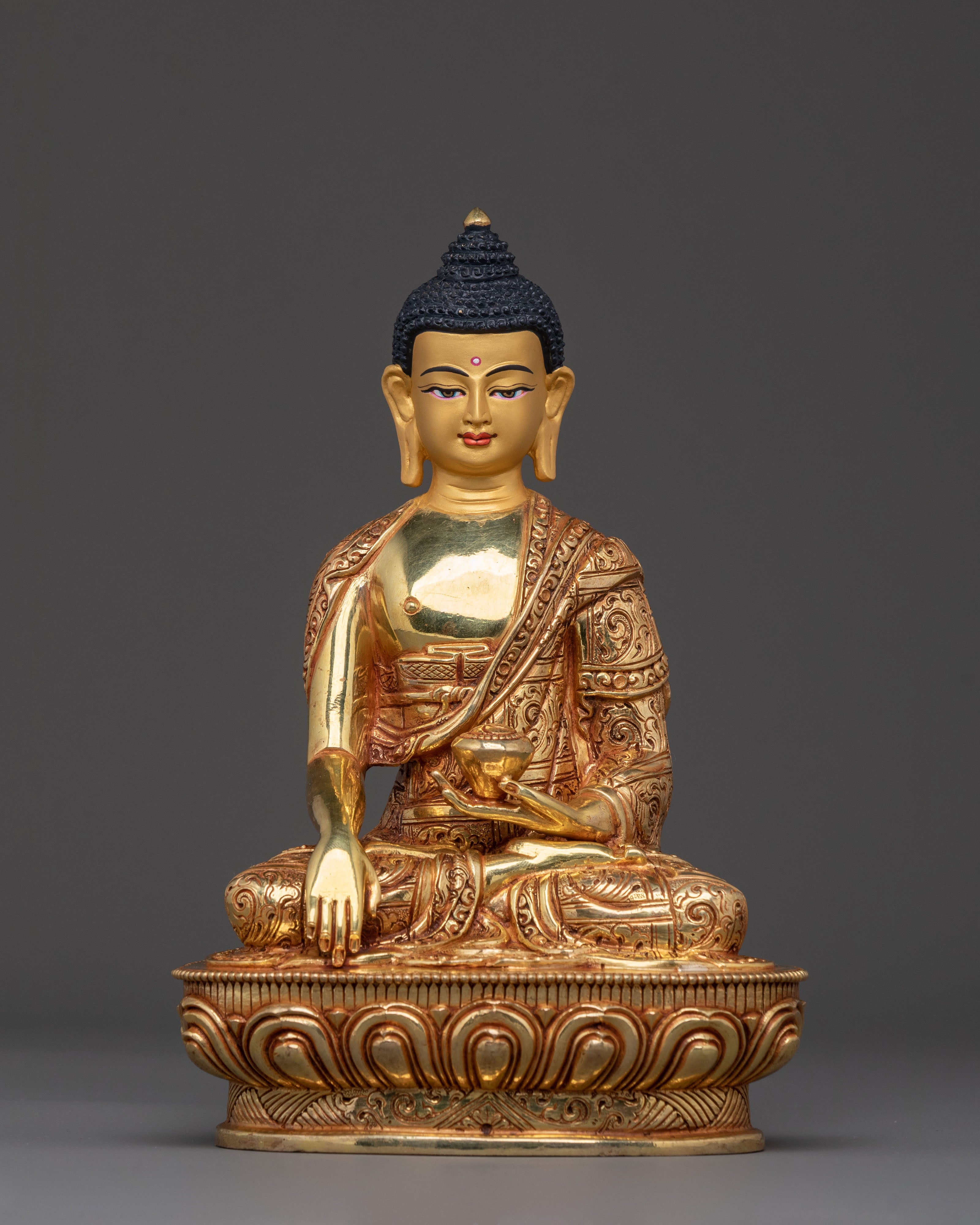 Spiritual Three Buddhas Golden Statue Set