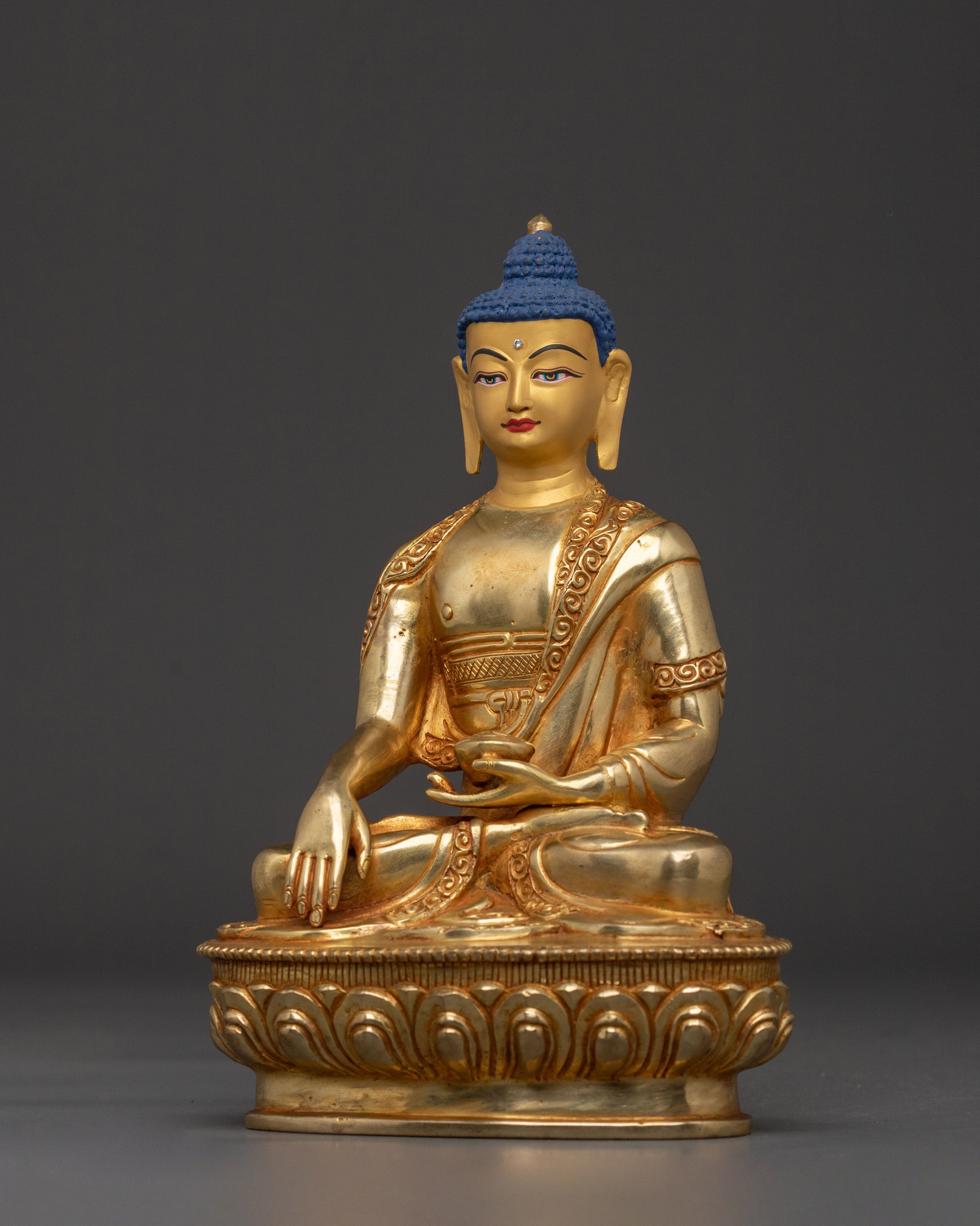 Shakyamuni Buddha Statue | 24K Gold Gilded