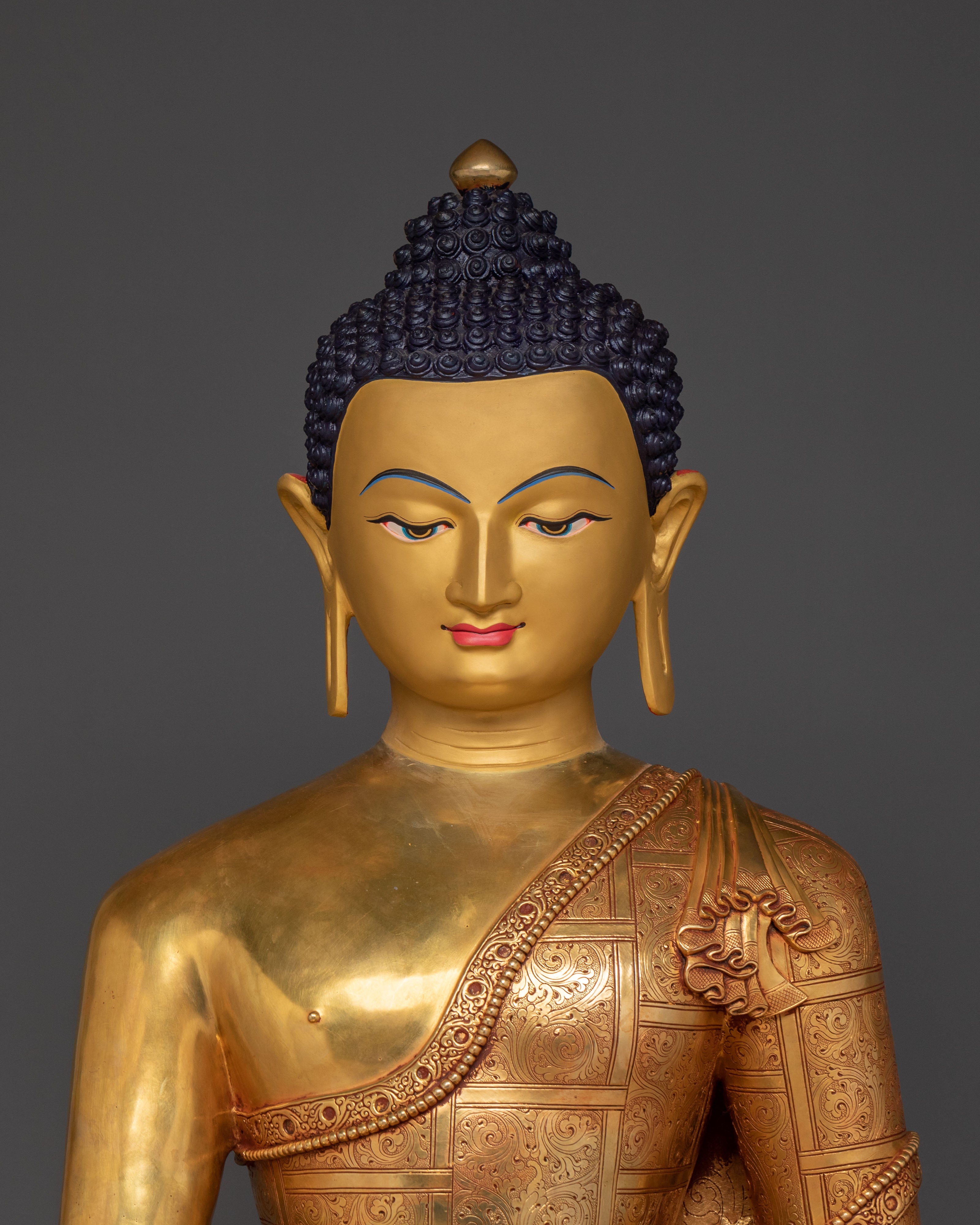 Shakyamuni Buddha Statue | 24K Gold Gilded Buddhist Icon