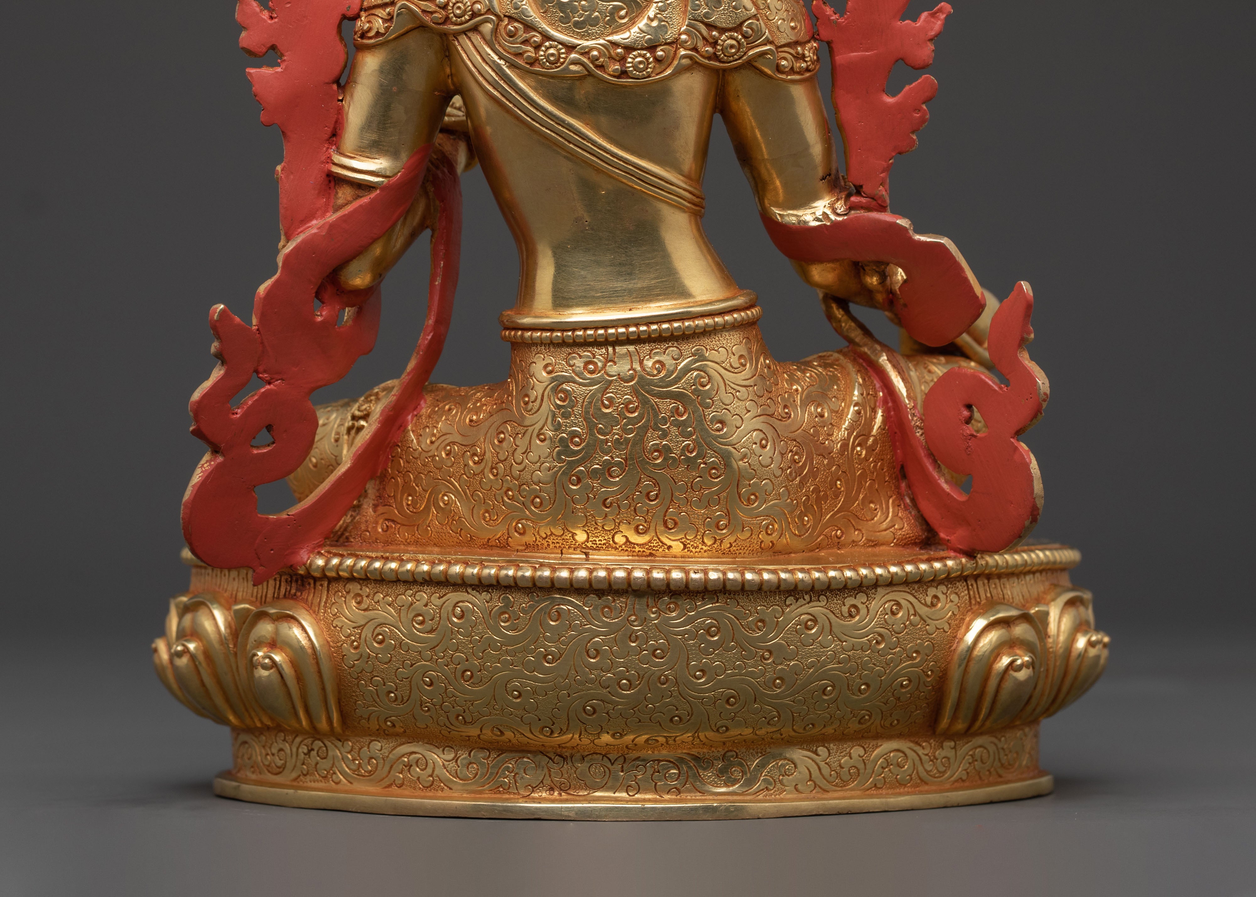 Green Tara Swift Liberator Statue – Radiant 24K Gilded Copper