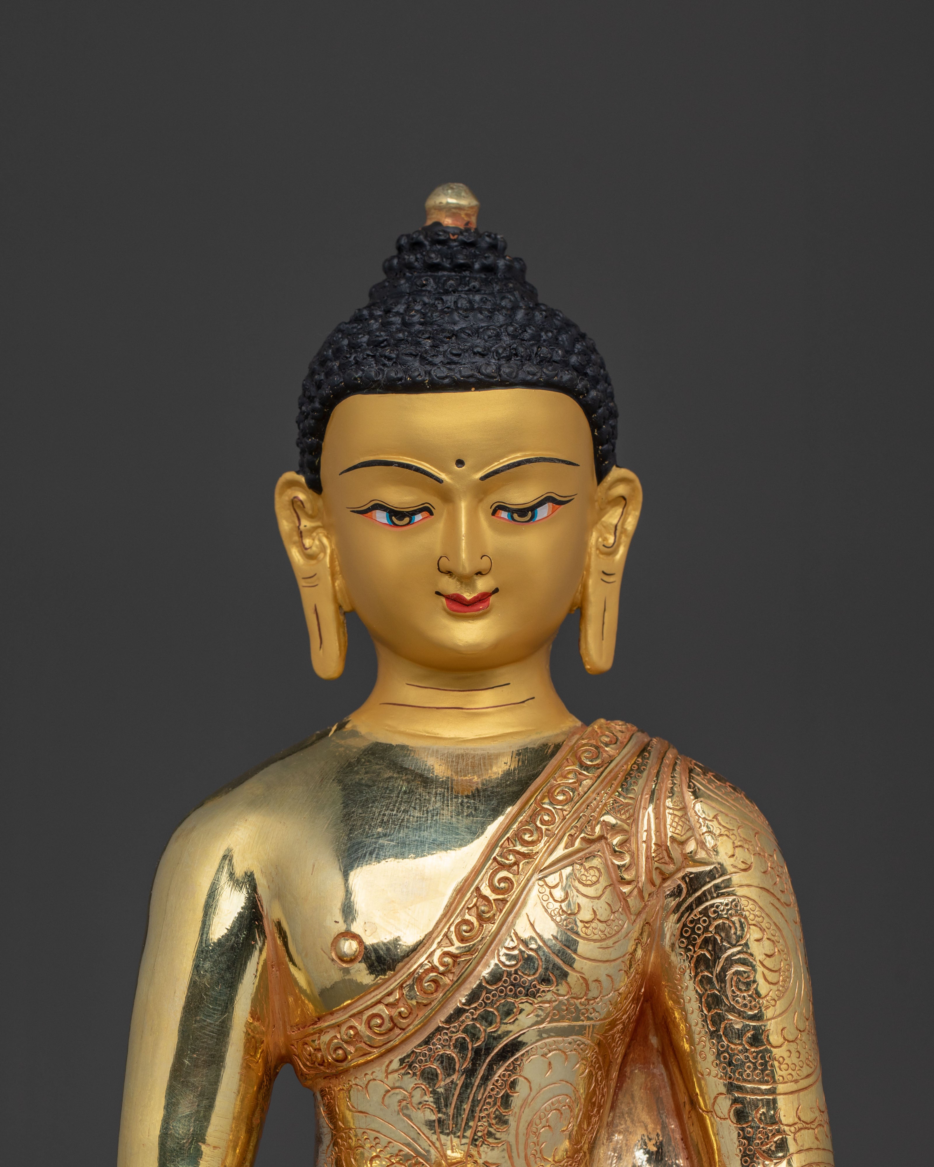 Vajrayana Shakyamuni Buddha Statue | Buddhist Enlightened Teacher Sculpture