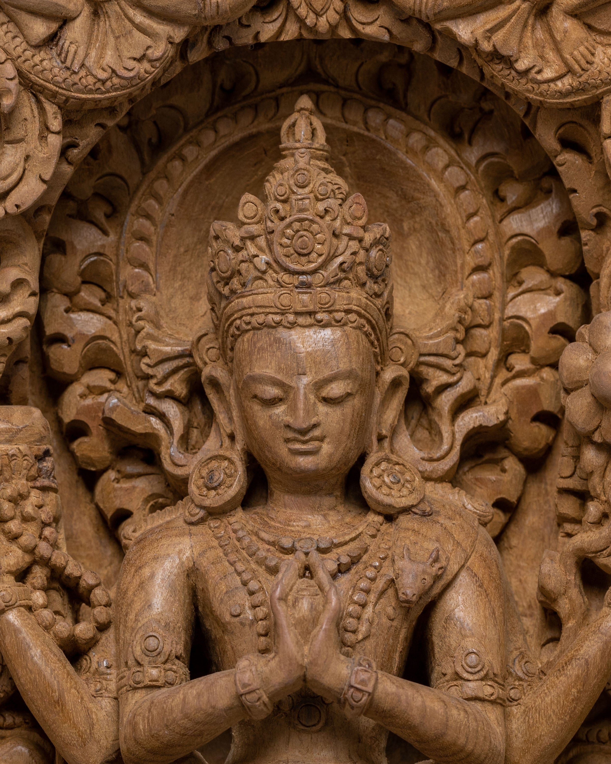 Lokeshvara Wooden Statue | Spiritual Decor