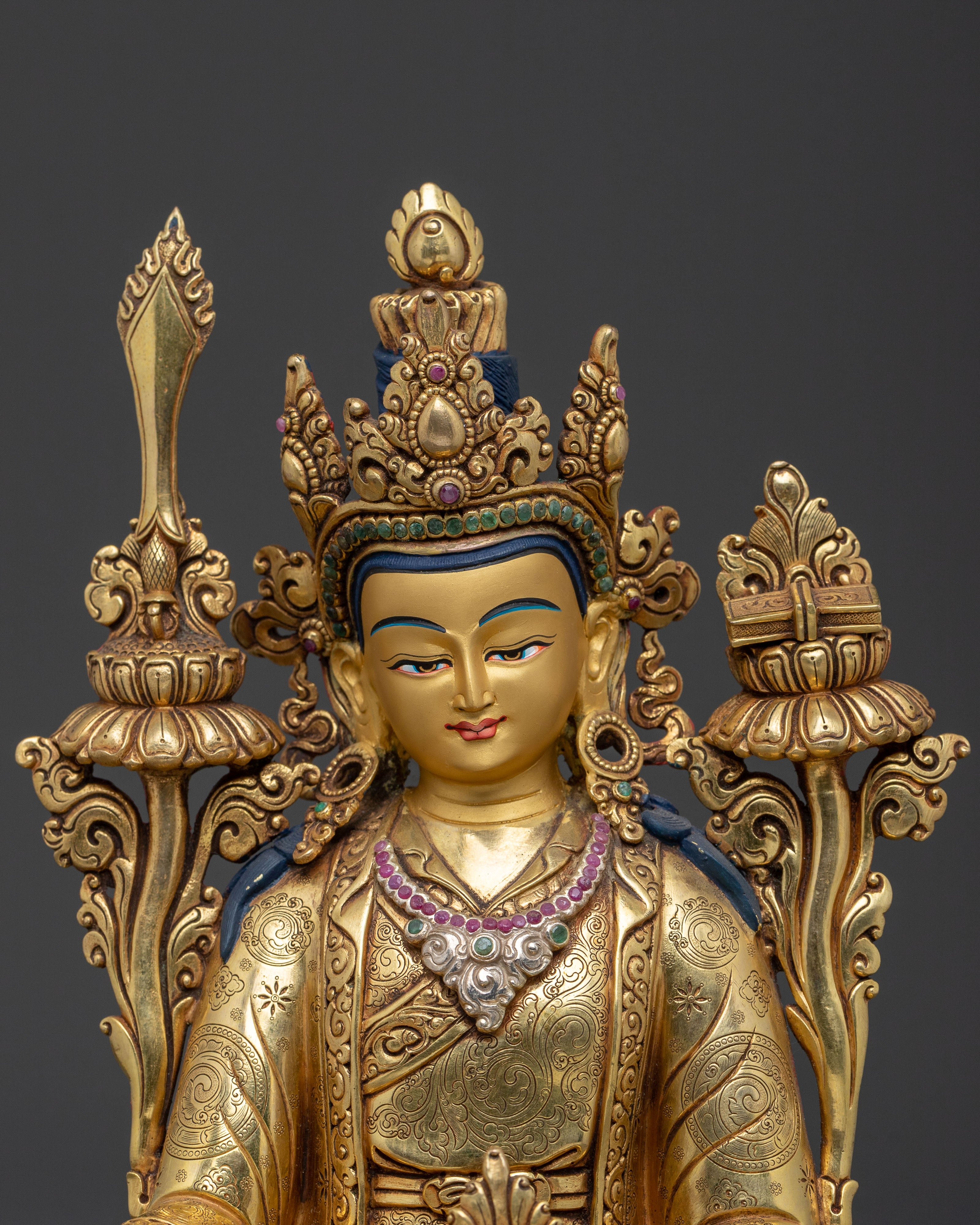 Trisong Detsen: Royal 24K Gold Gilded Statue