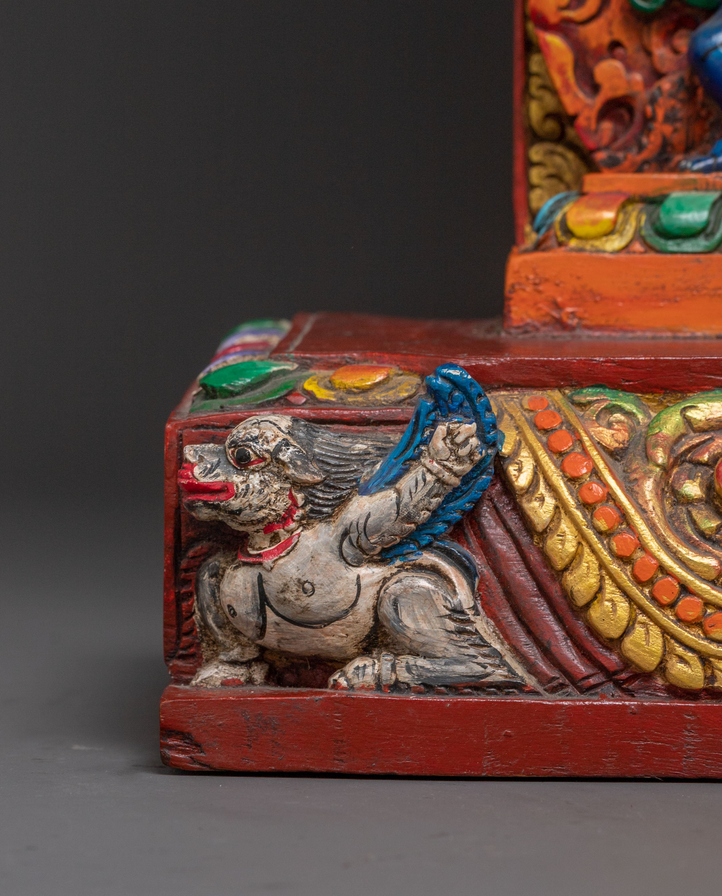 Green Tara Sacred Wooden Sculpture | Himalayan Serenity