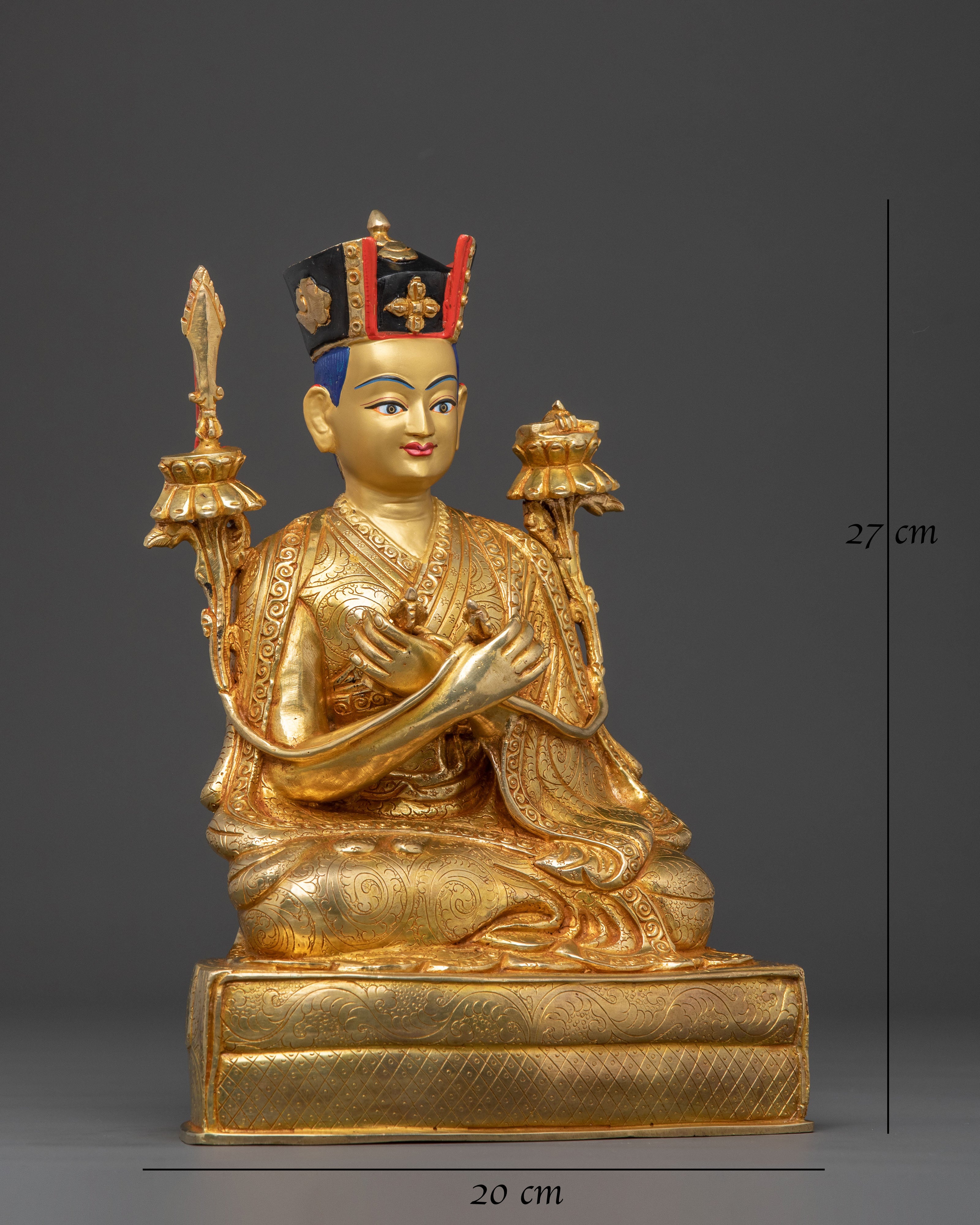 16th Karmapa Spiritual Statue – 24K Gold Gilded Copper