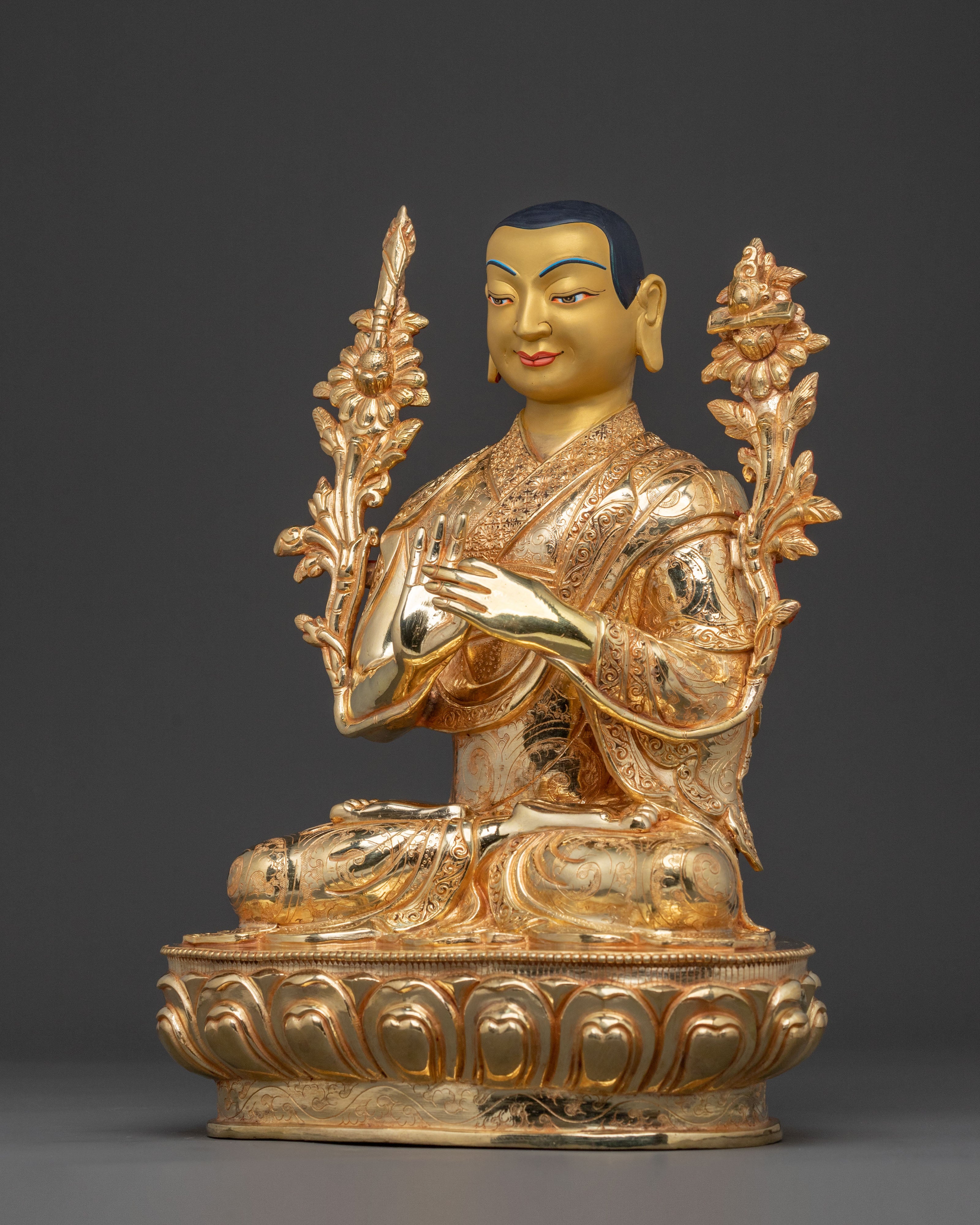 Tsongkhapa and Disciples Altar Statue | Tibetan Buddhist Decor