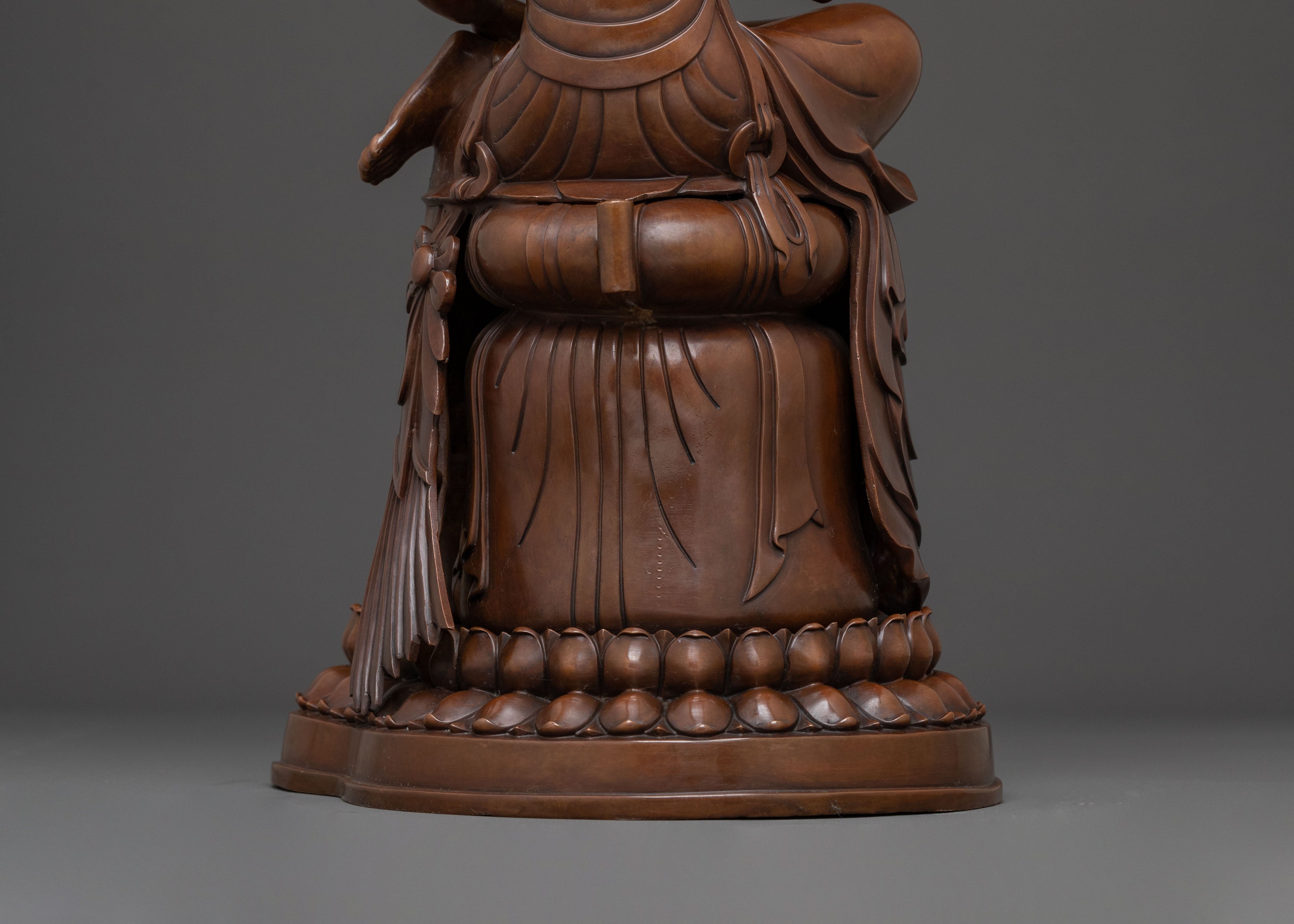 Oxidized Copper Guanyin Statue: Home Altar