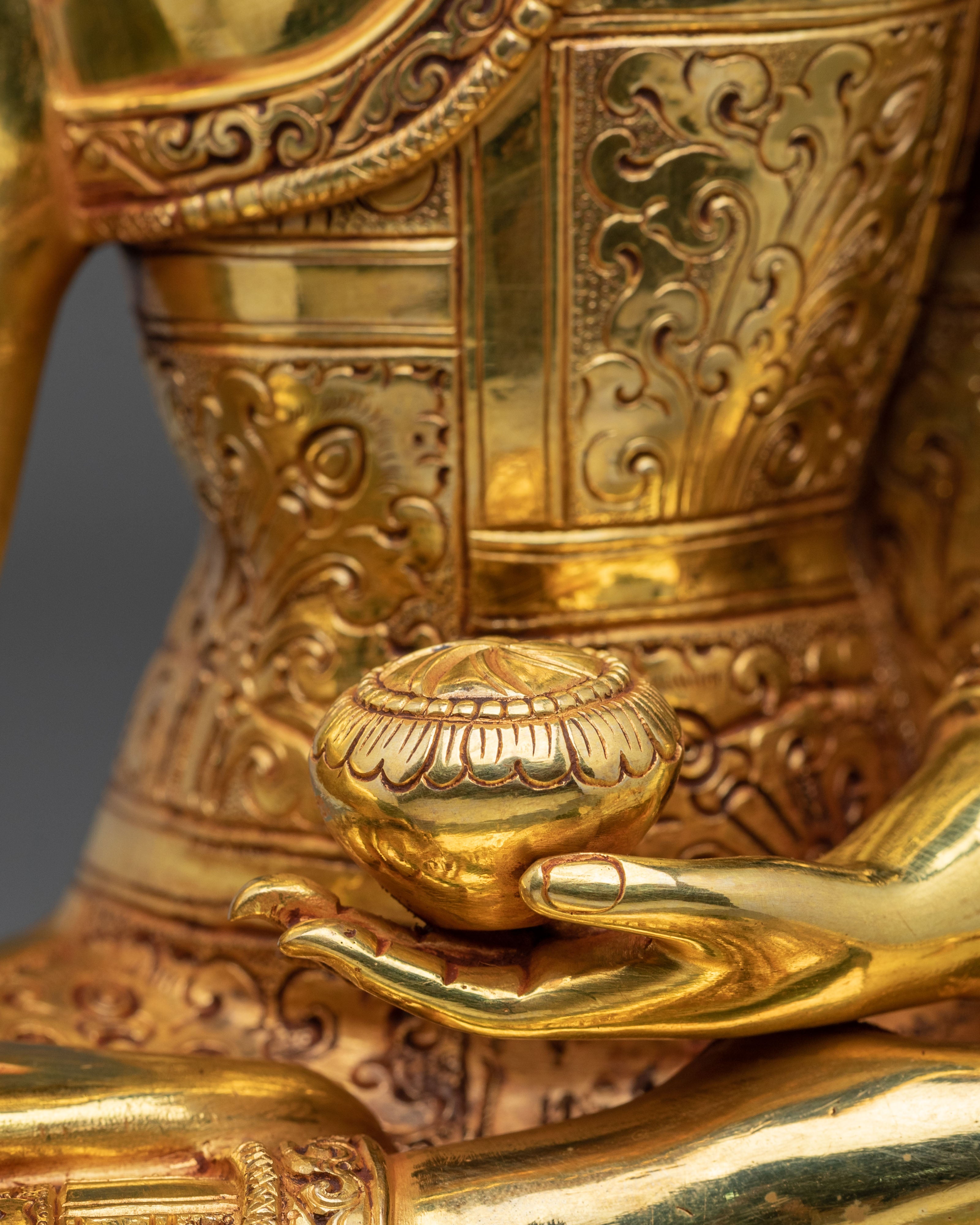 Shakyamuni Buddha Figurine with Copper Body | Buddhist Shrine