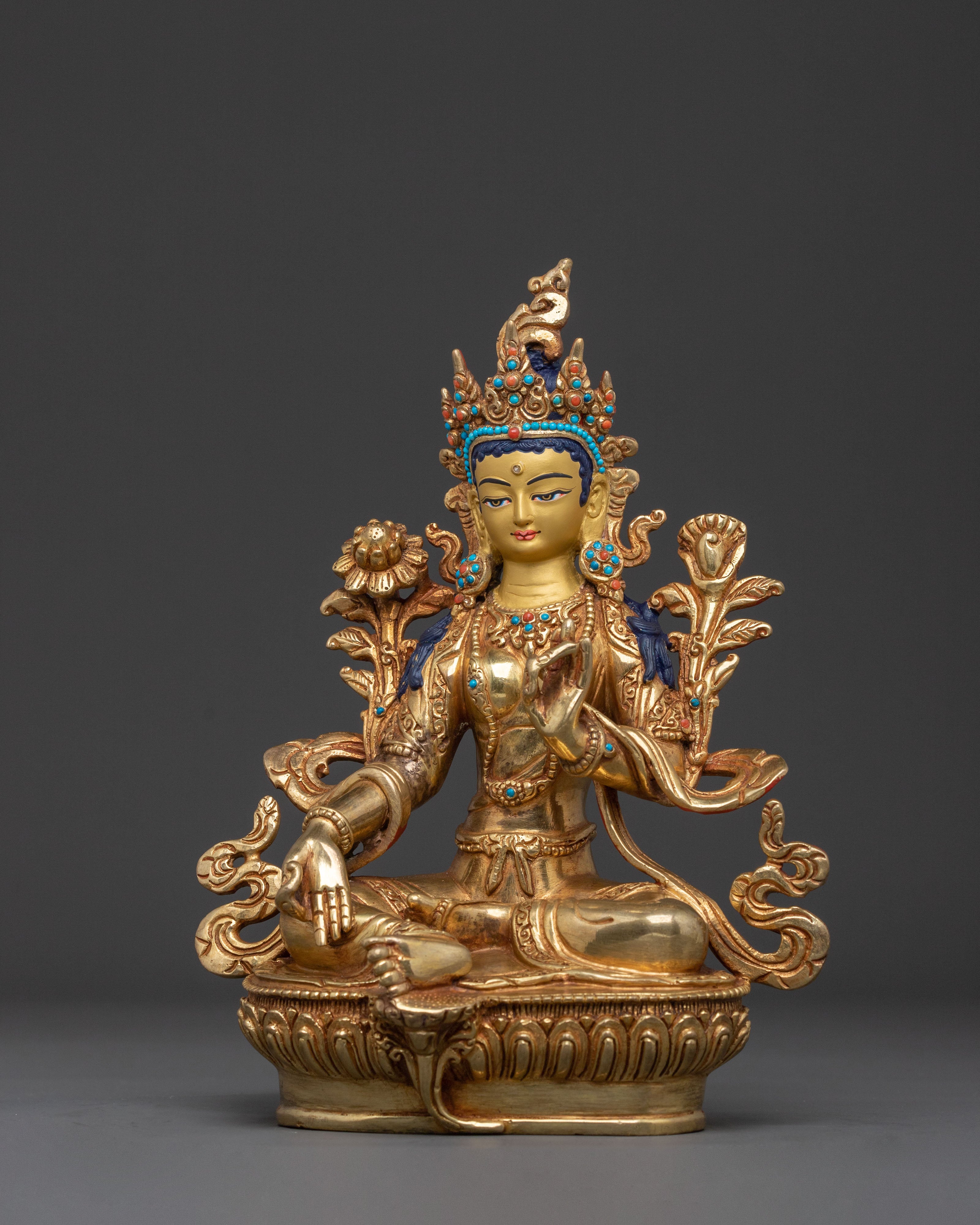 Green Tara Statue: Handcrafted Icon for Sacred Practice