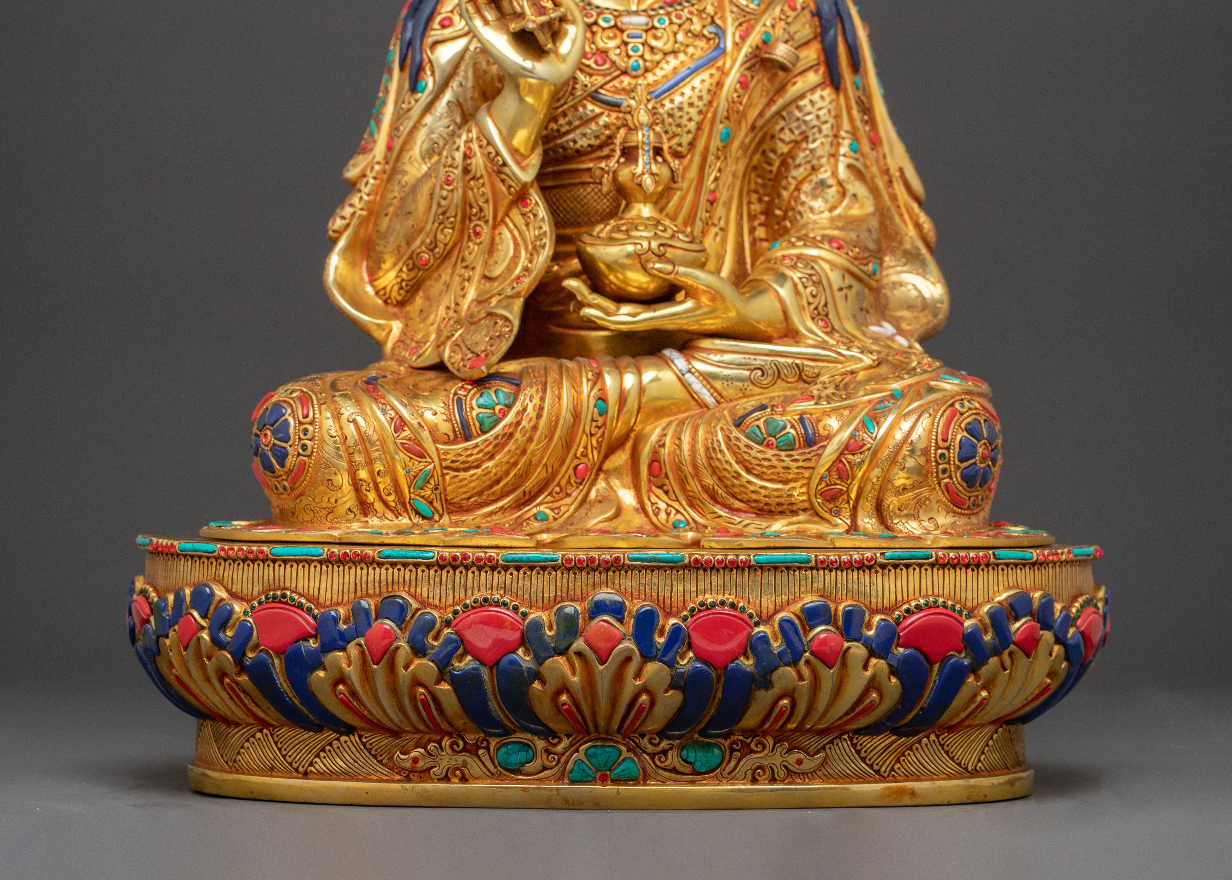 Tsokye Dorje Blessing Figurine | Hand-Gilded Copper Statue