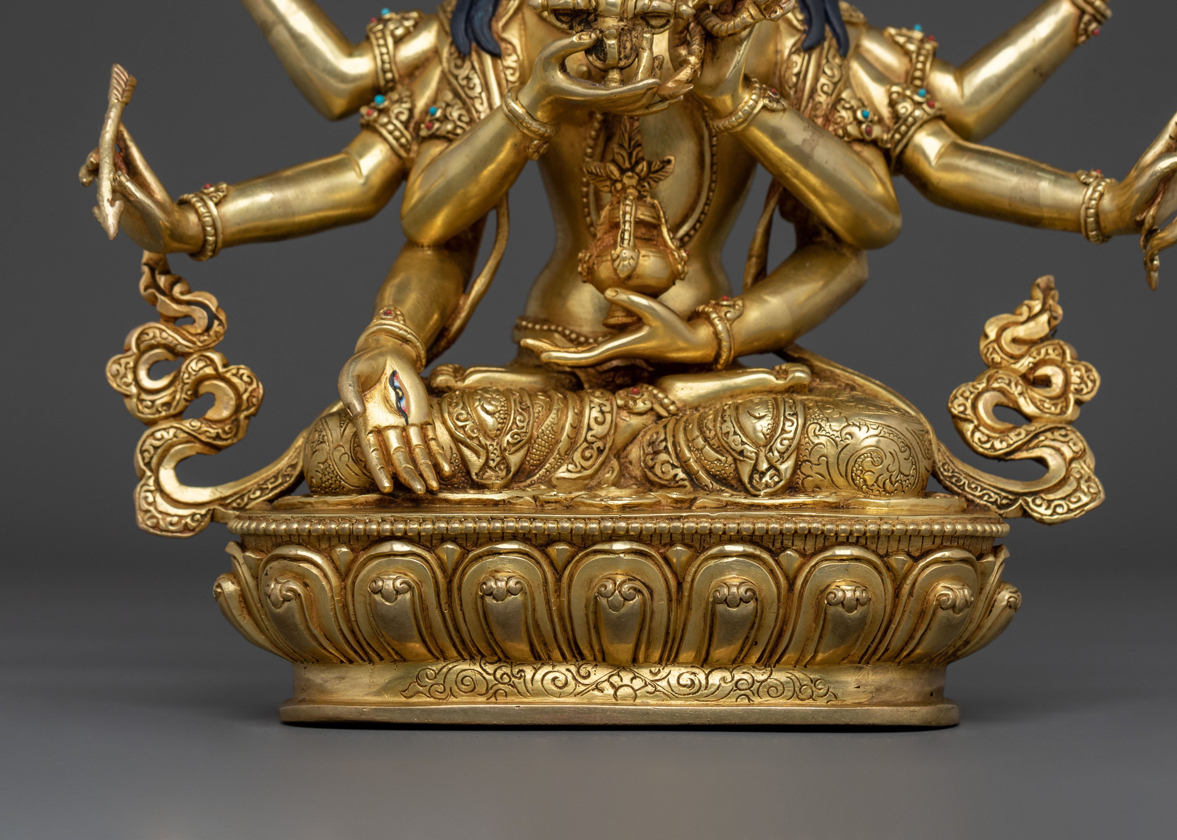 Namgyalma Buddhist Statue: Handcrafted 24K Gold Gilded Statue